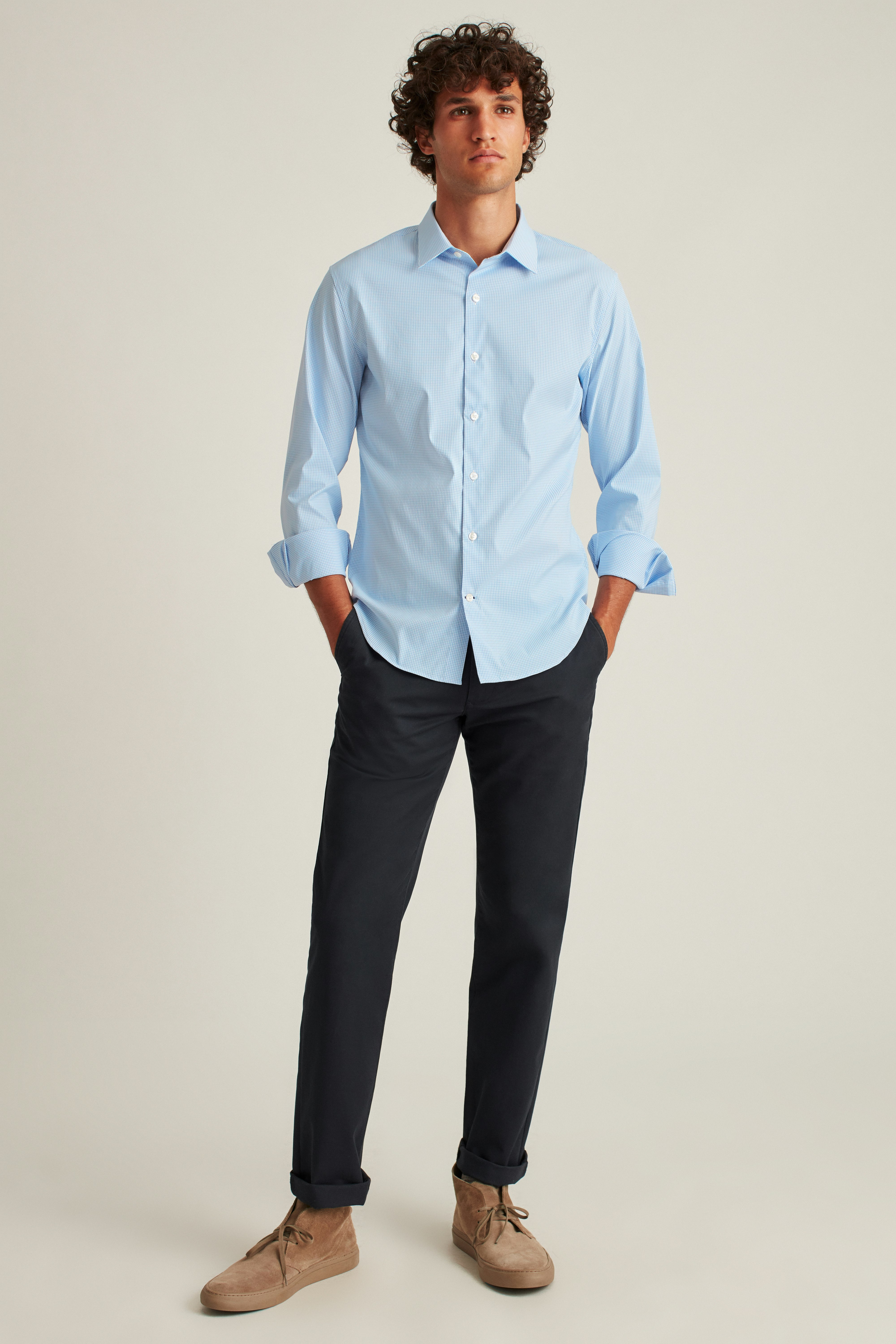 Tech Button Down Shirt blue bondi gingham