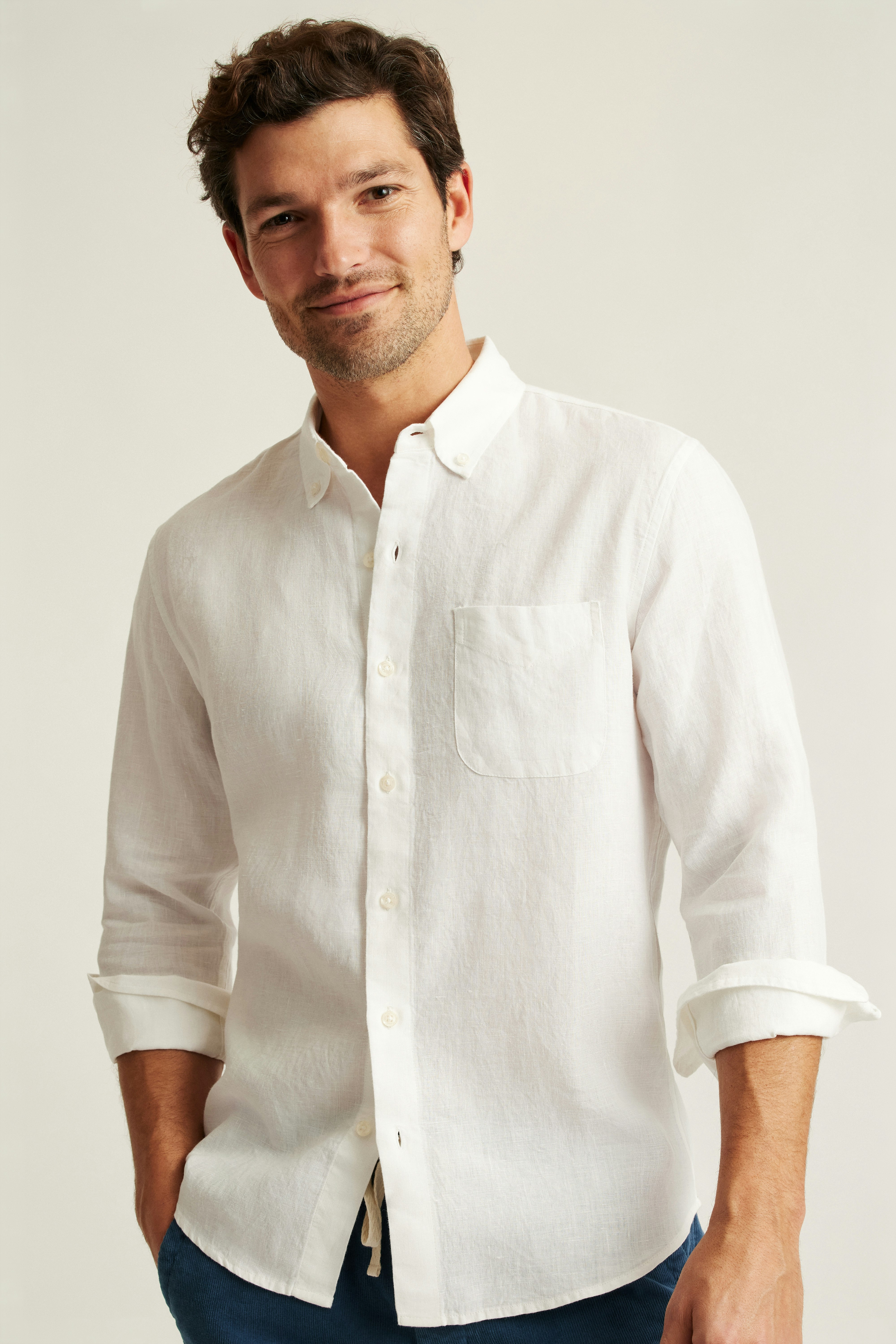 Everyday Linen Shirt white pearl