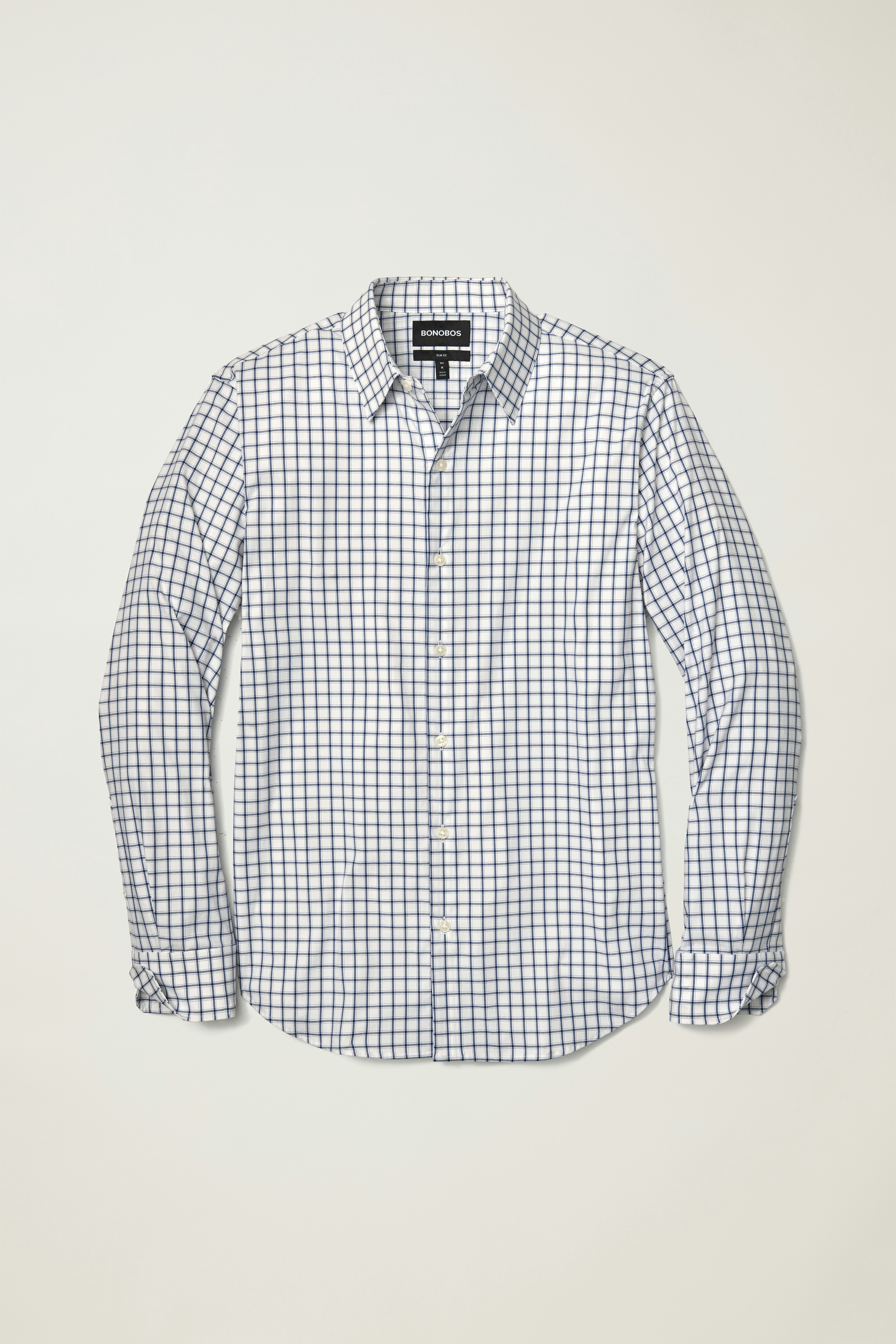 Tech Button Down Shirt - Athletic Fit dark blue horden check