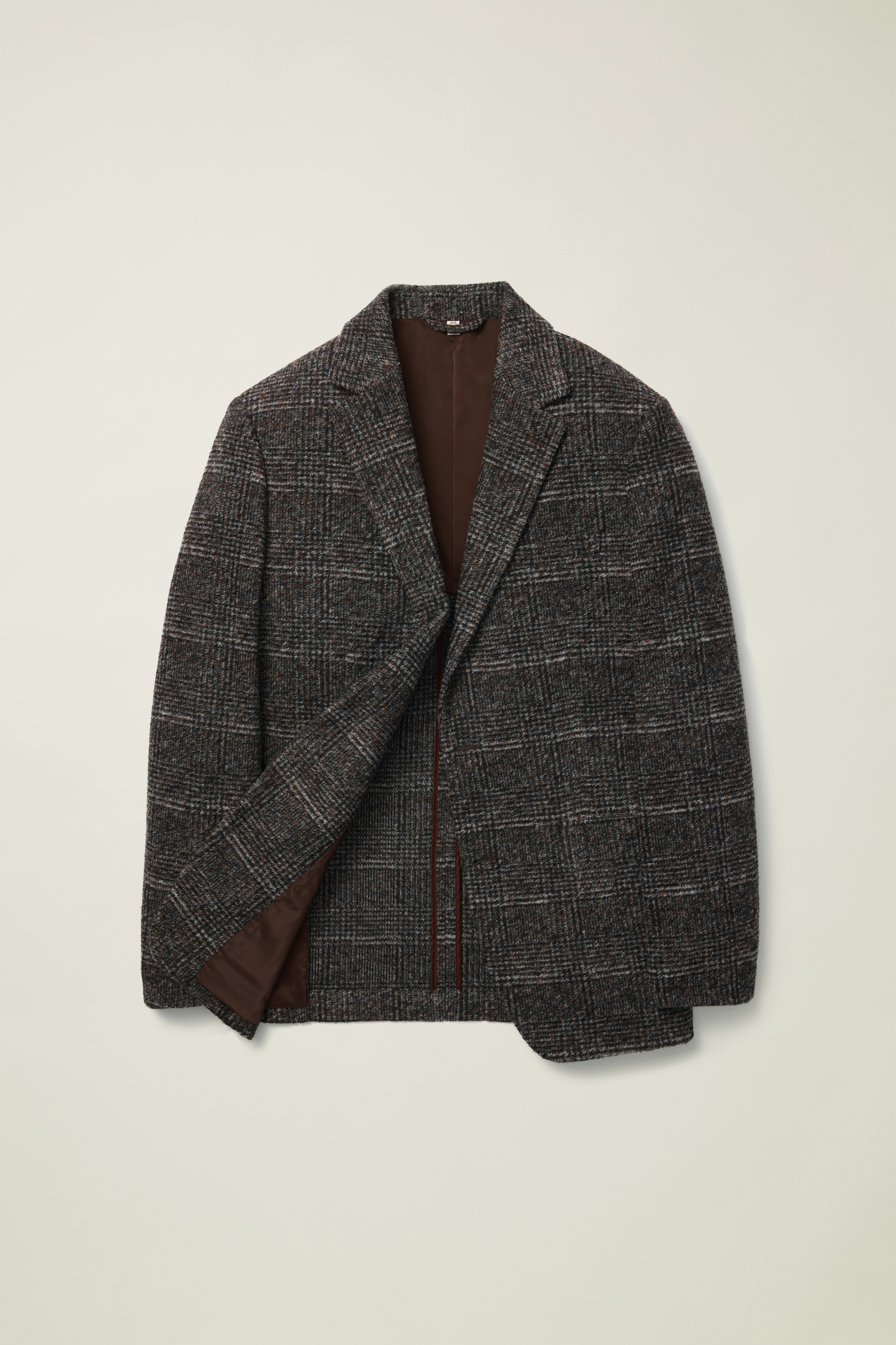 Jetsetter Knit Blazer charcoal grey check