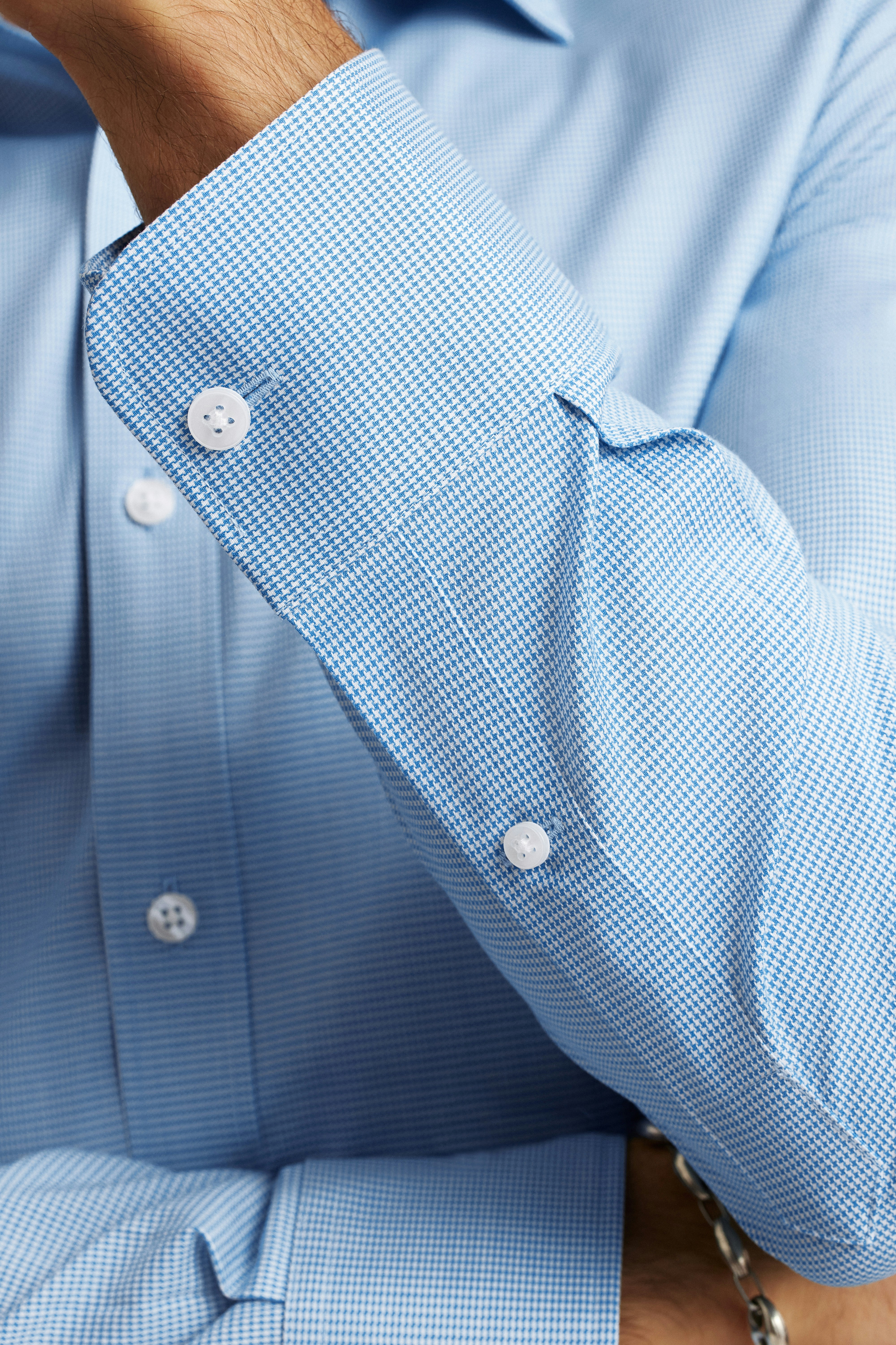Weekday Warrior Dress Shirt bright blue puppytooth