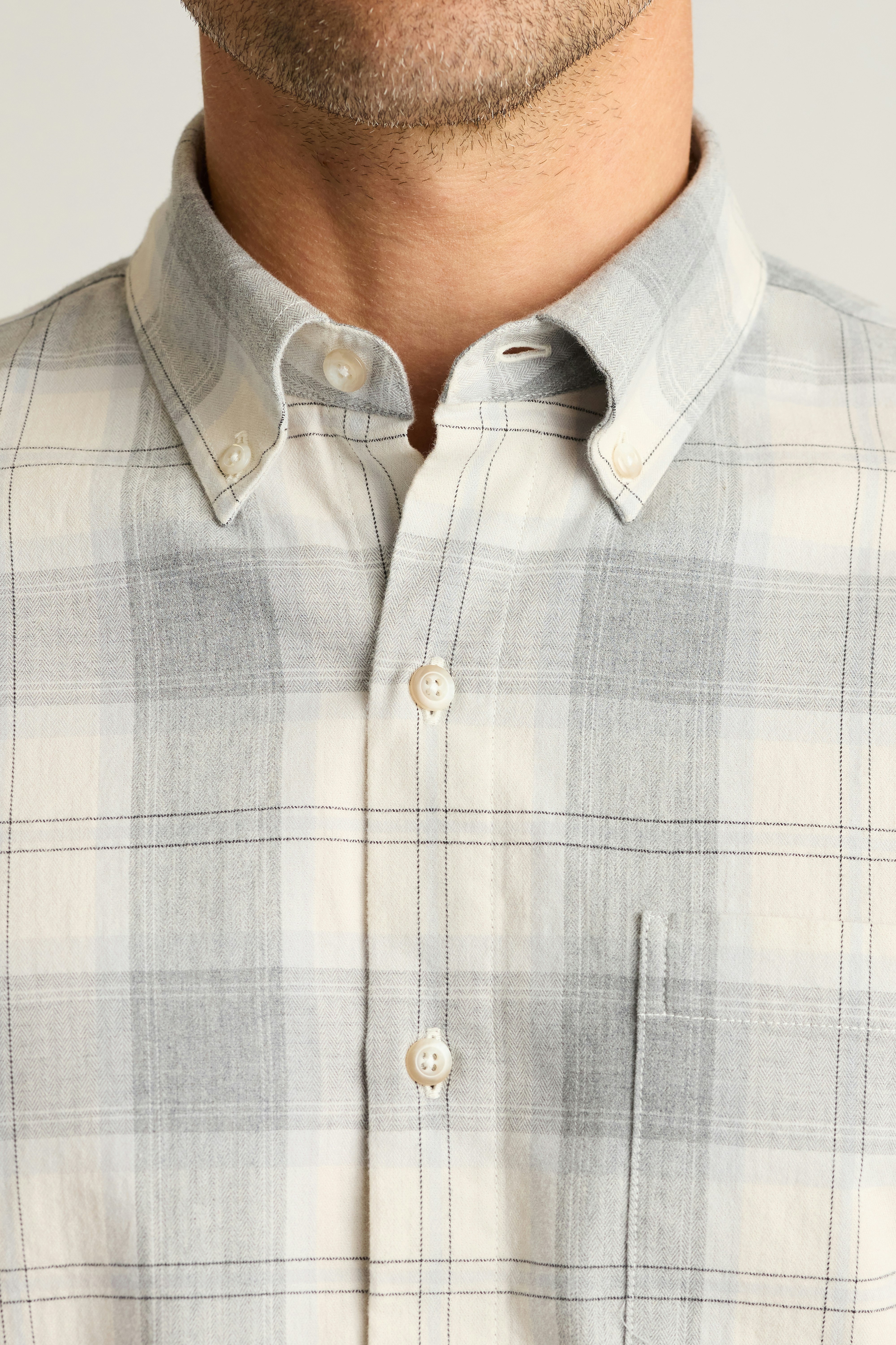 Everyday Lightweight Flannel Shirt ice grey plaid