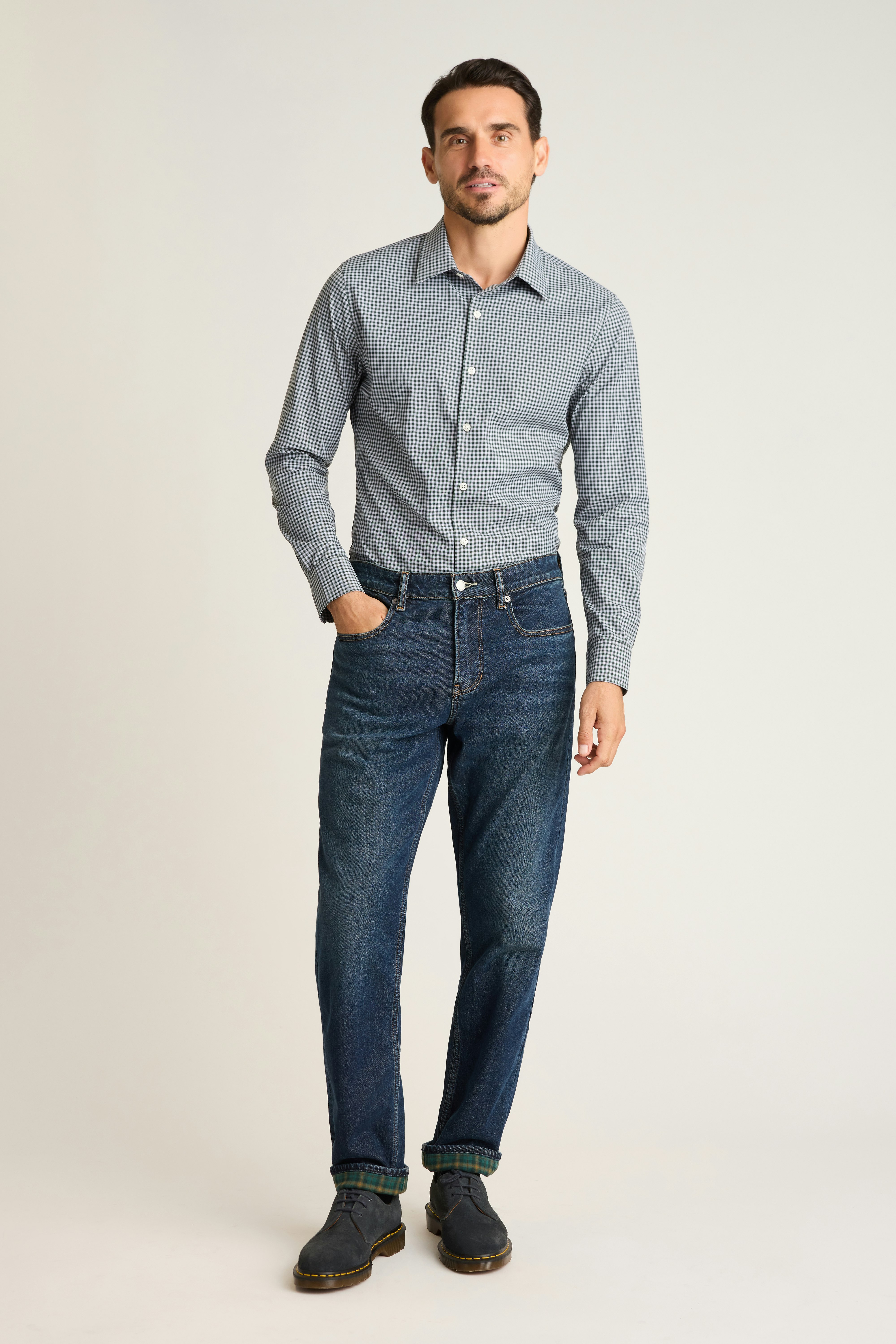 Tech Button Down Shirt lavender gingham