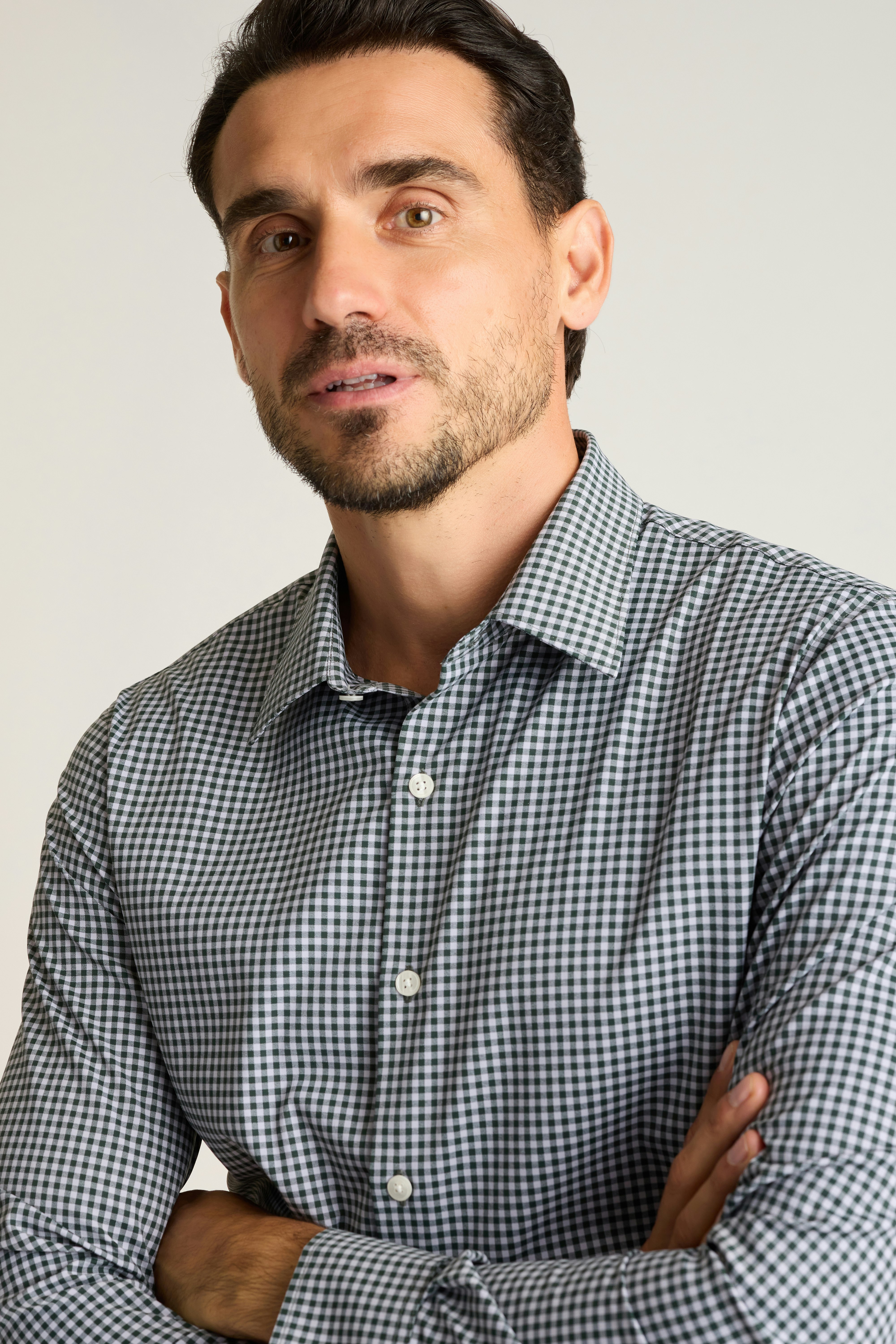 Tech Button Down Shirt lavender gingham