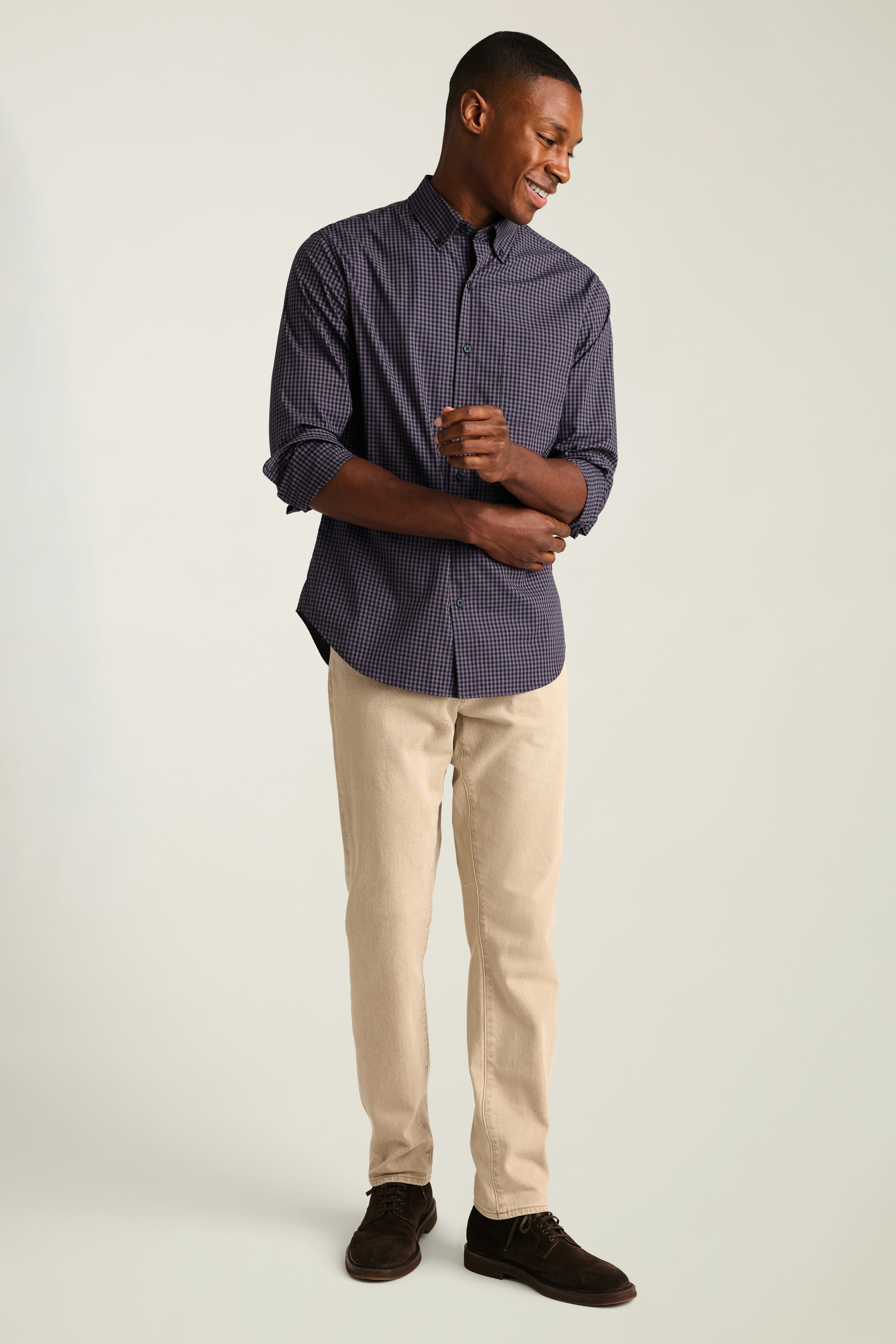 Everyday Shirt navy plum gingham