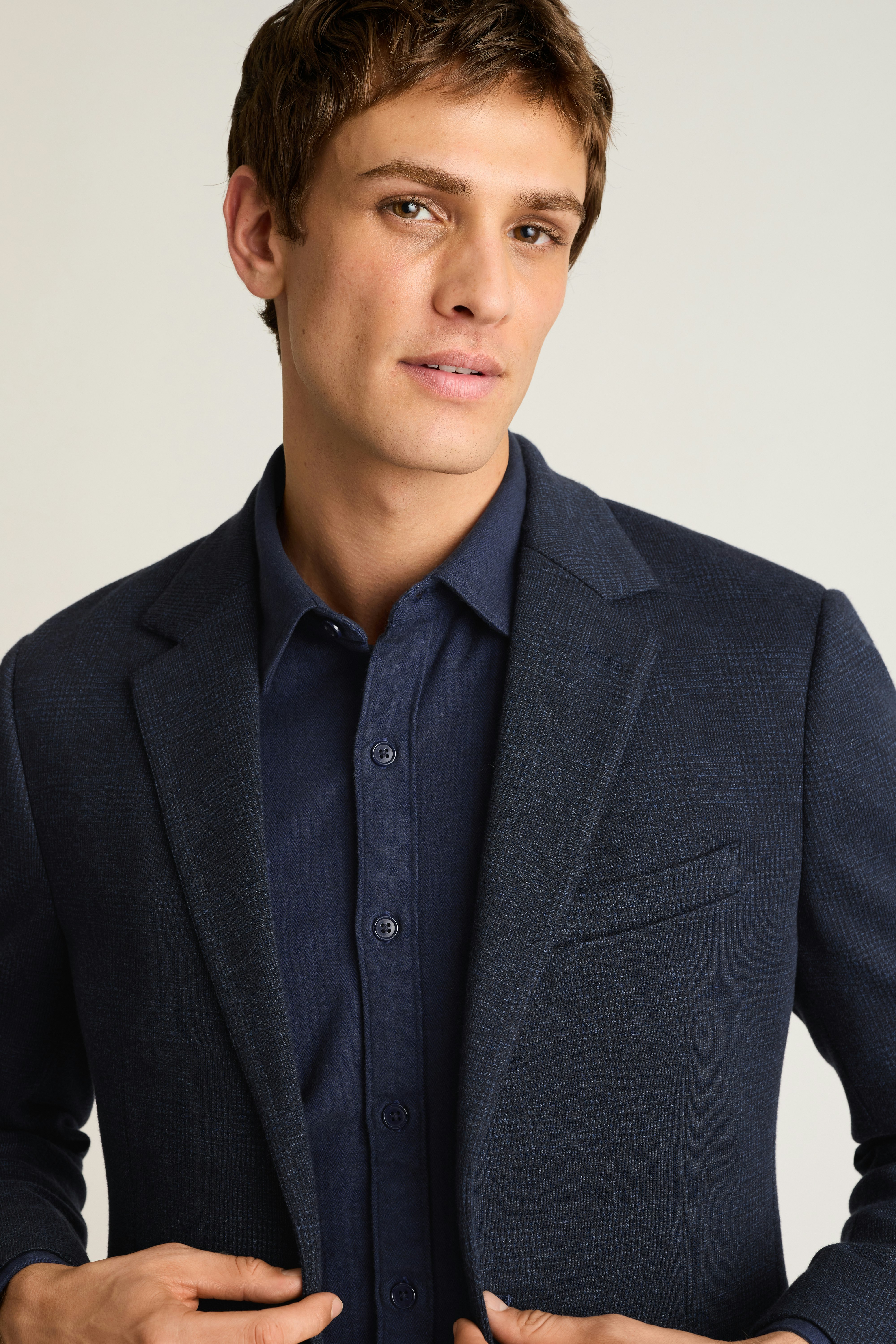 Jetsetter Knit Blazer navy blue glen check 2 Jetsetter Knit Blazer navy blue glen check