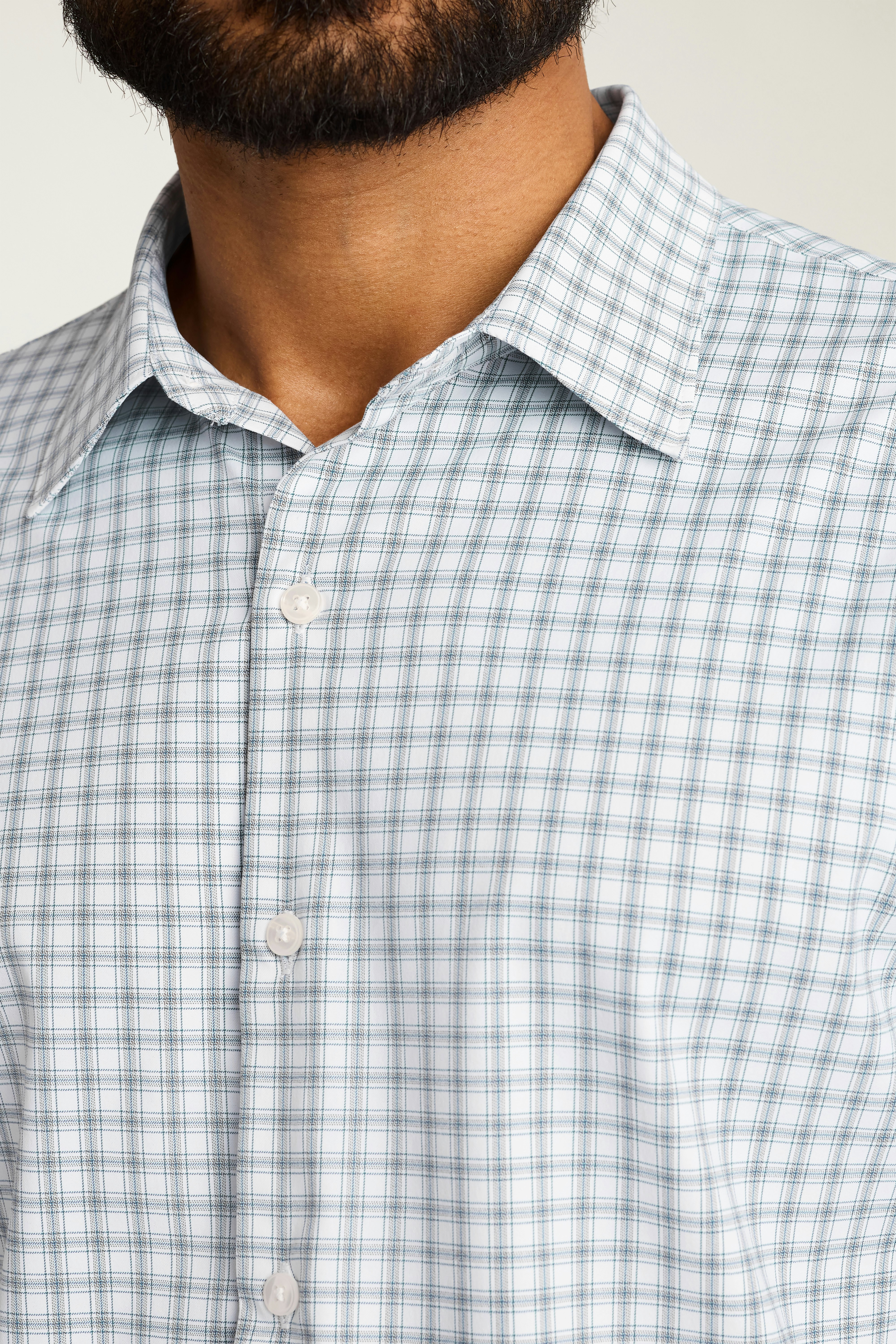 Tech Button Down Shirt olive teal truman plaid