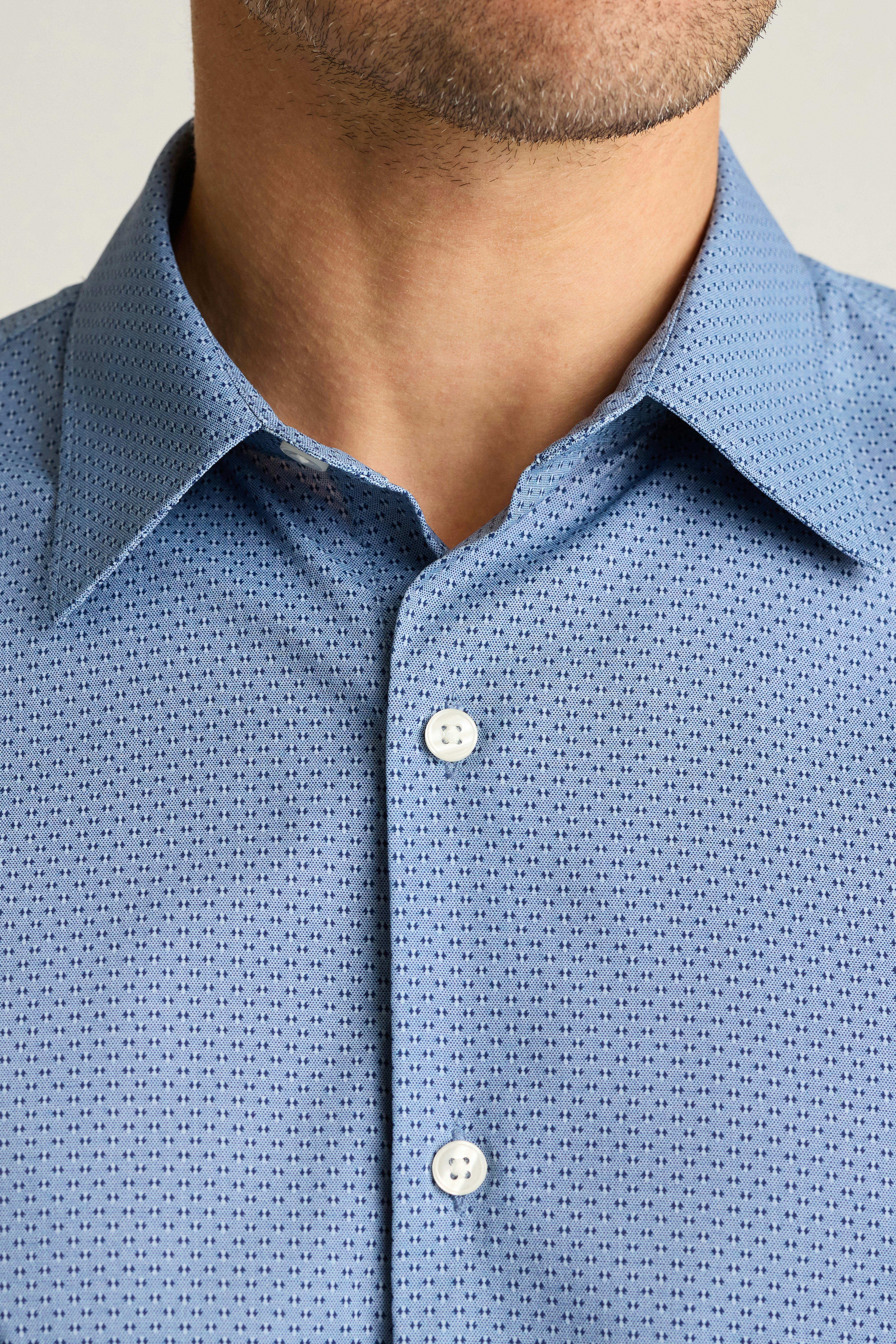 Tech Button Down Shirt navy greville texture