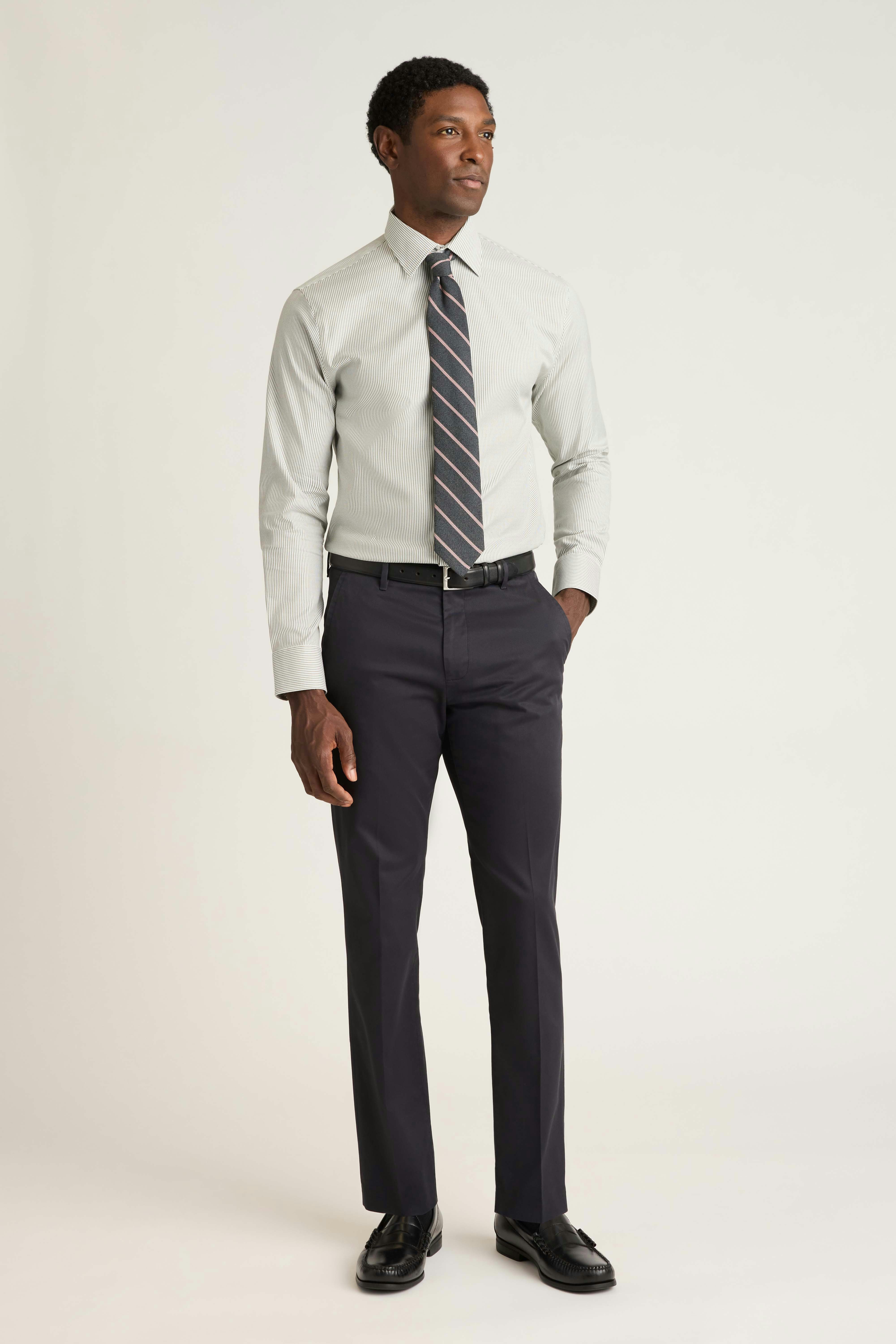 Weekday Warrior Dress Shirt olive melville stripe