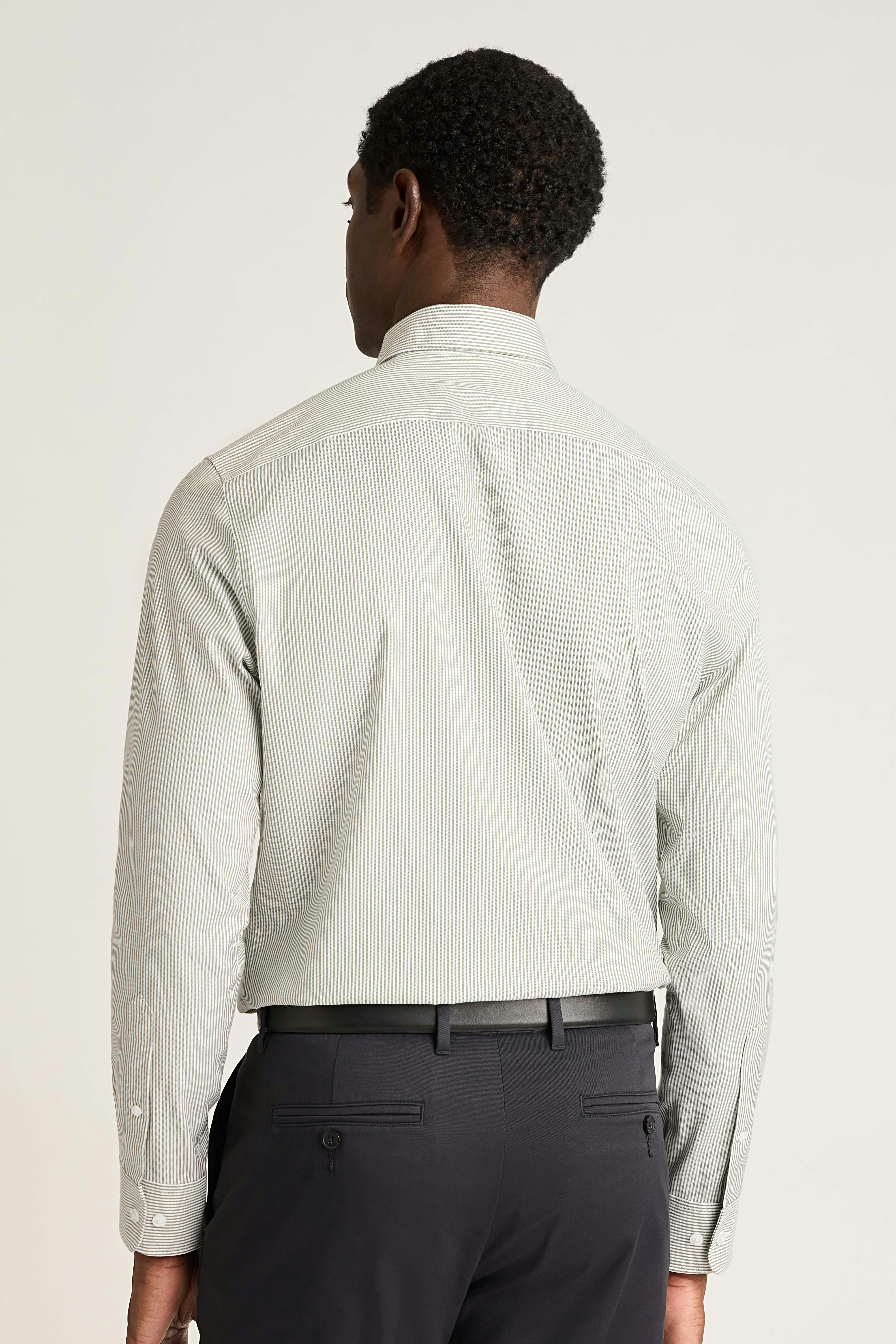 Weekday Warrior Dress Shirt olive melville stripe