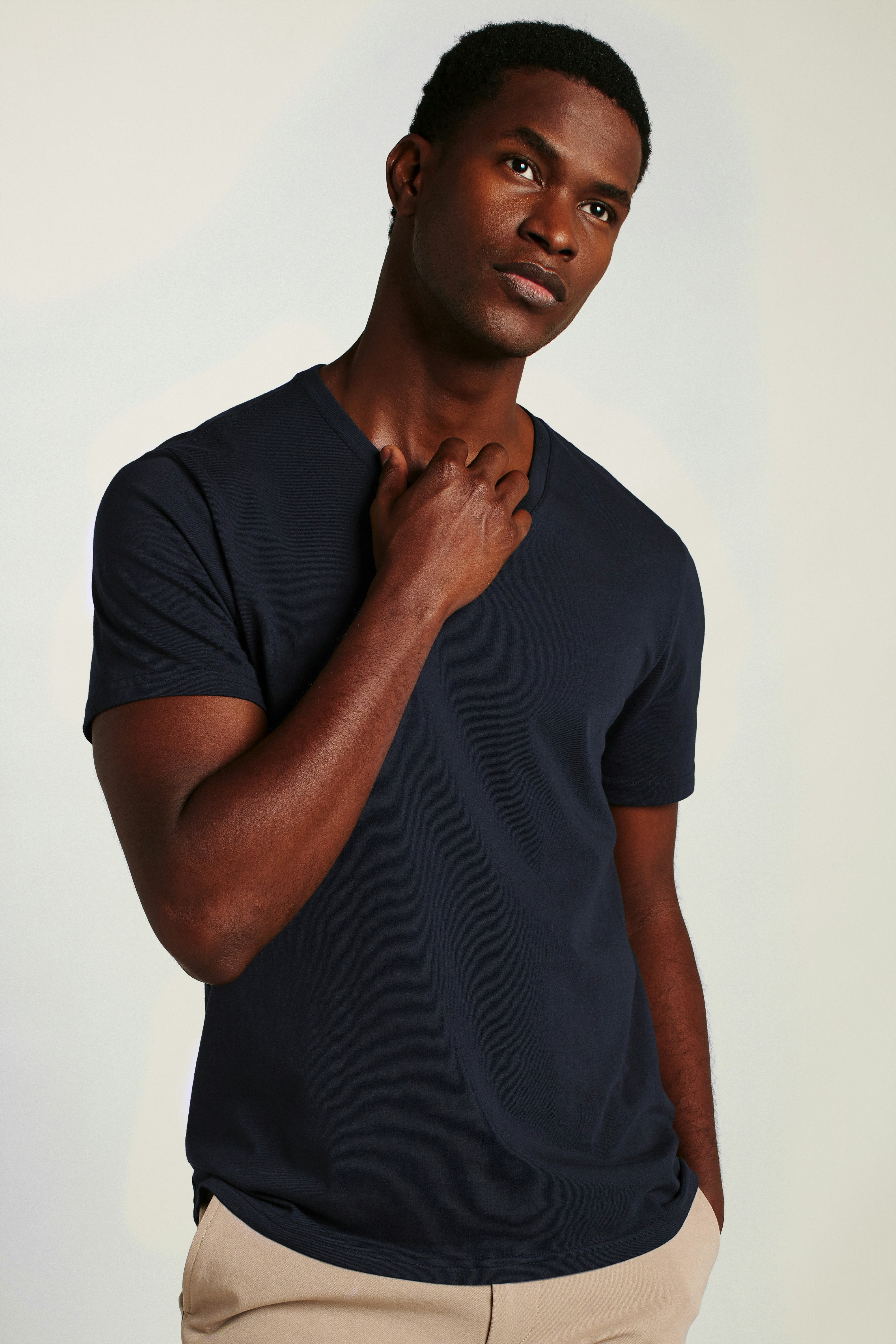 Forever Soft Cotton  V-Neck Tee navy
