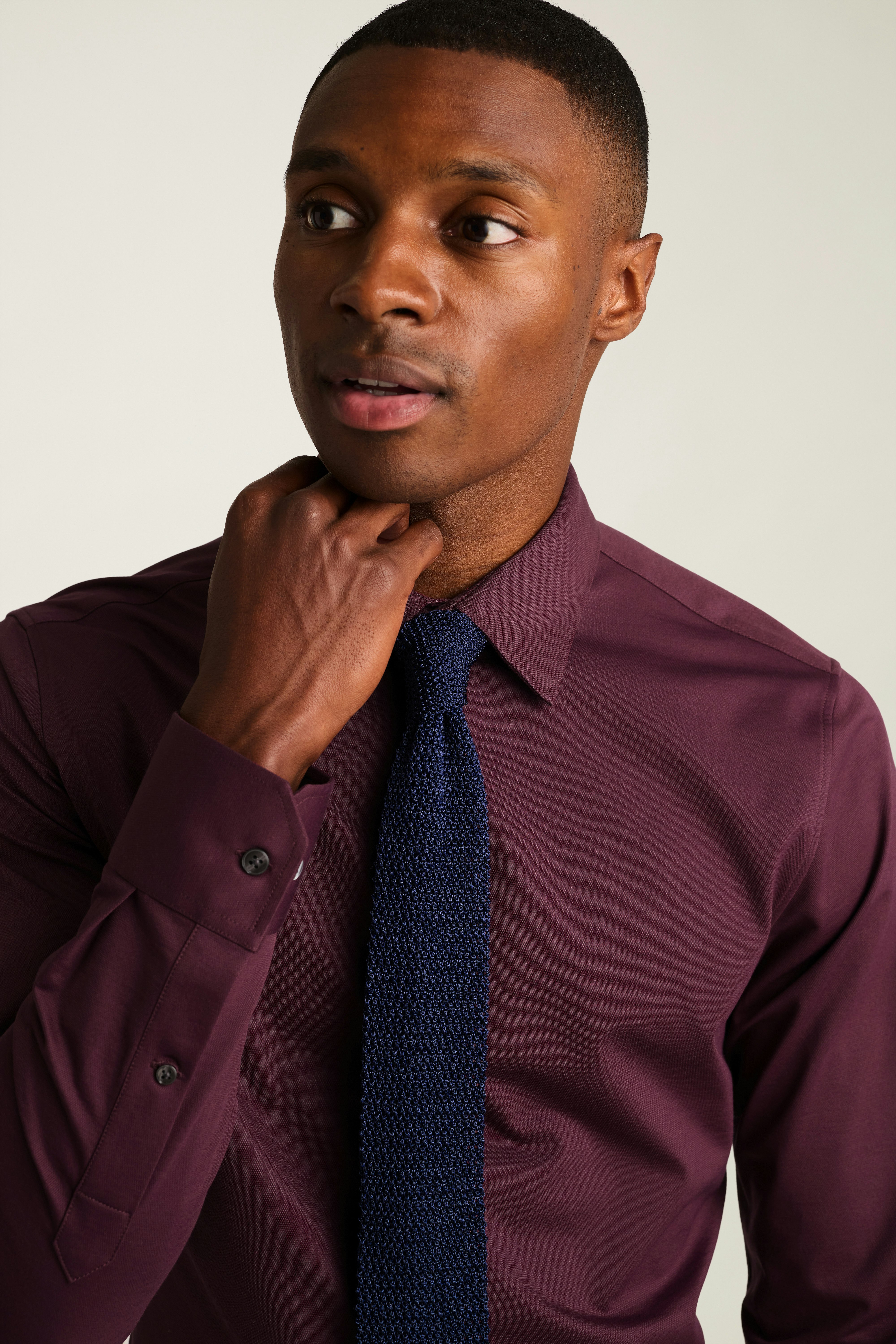 Tech Pique Button Down Shirt burgundy
