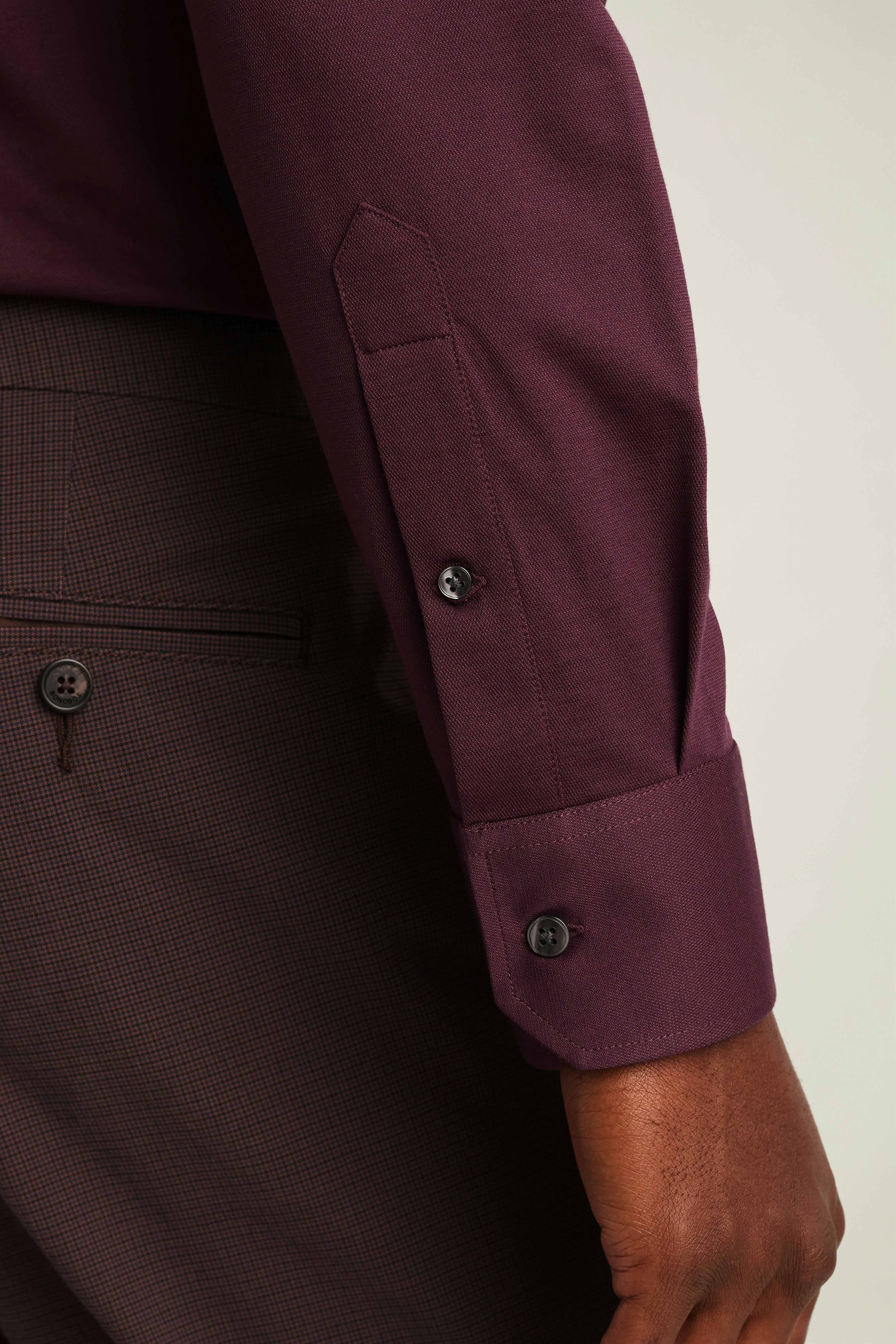 Tech Pique Button Down Shirt burgundy