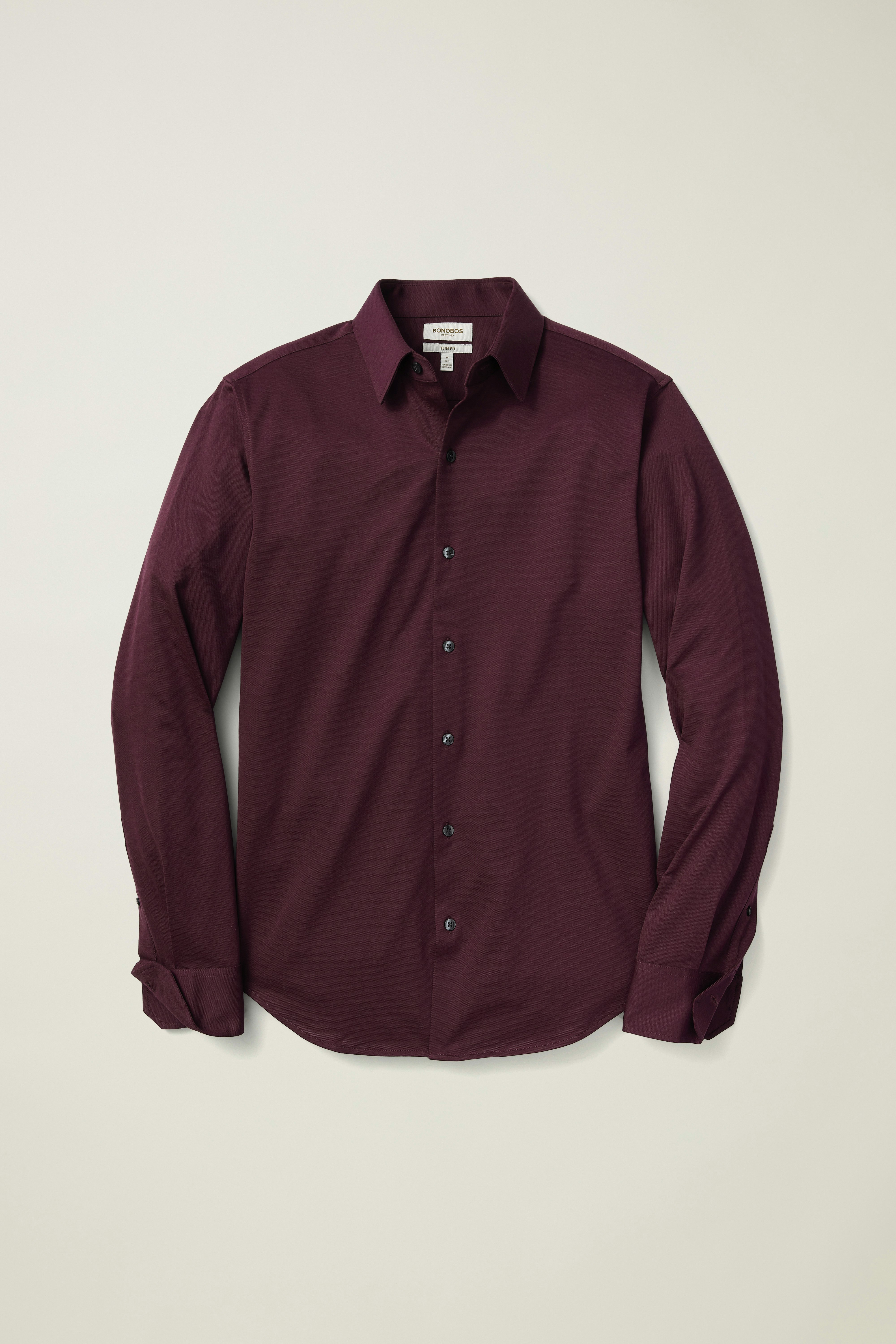 Tech Pique Button Down Shirt burgundy