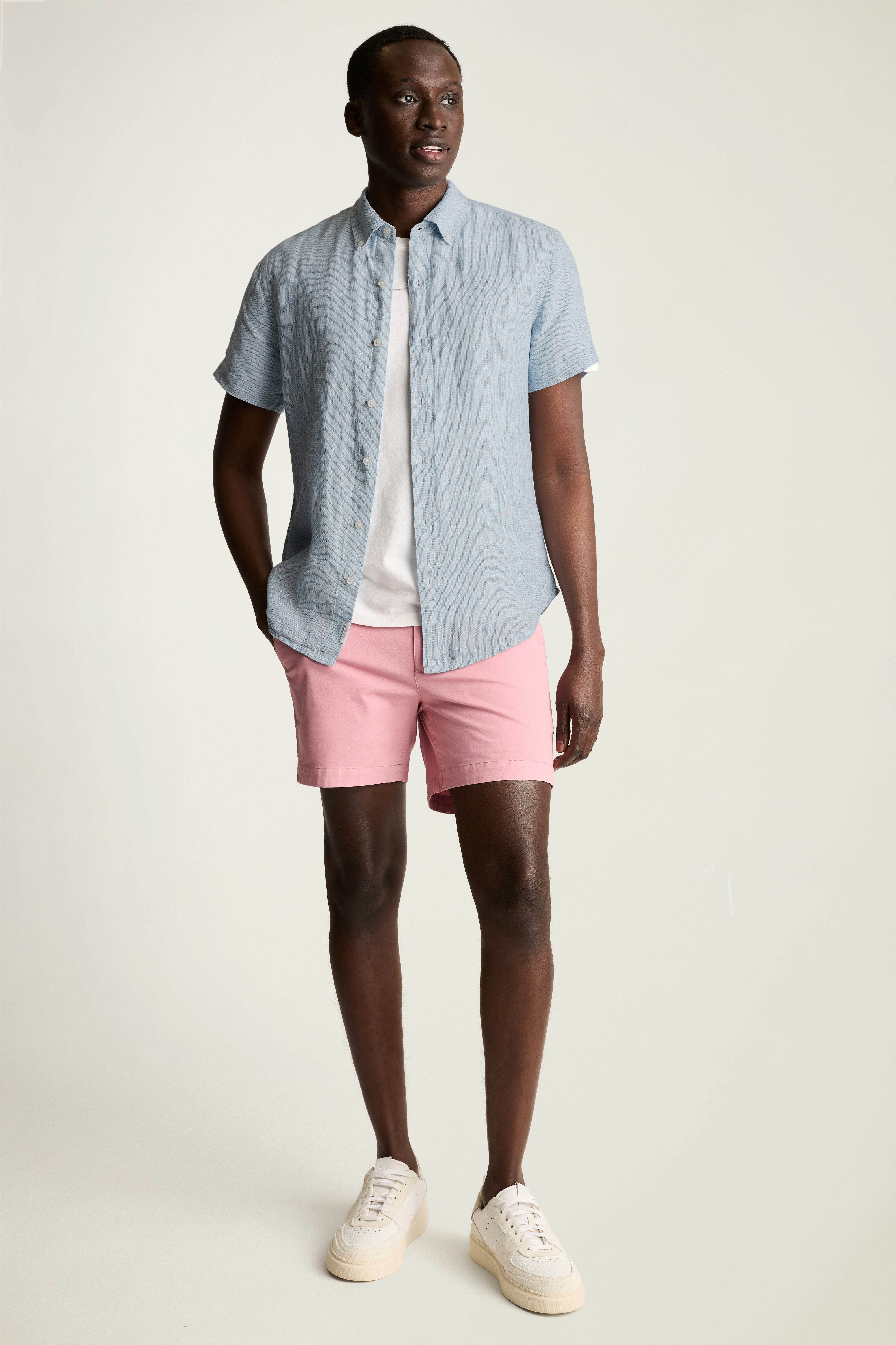 Riviera Linen Short Sleeve Shirt light blue sky