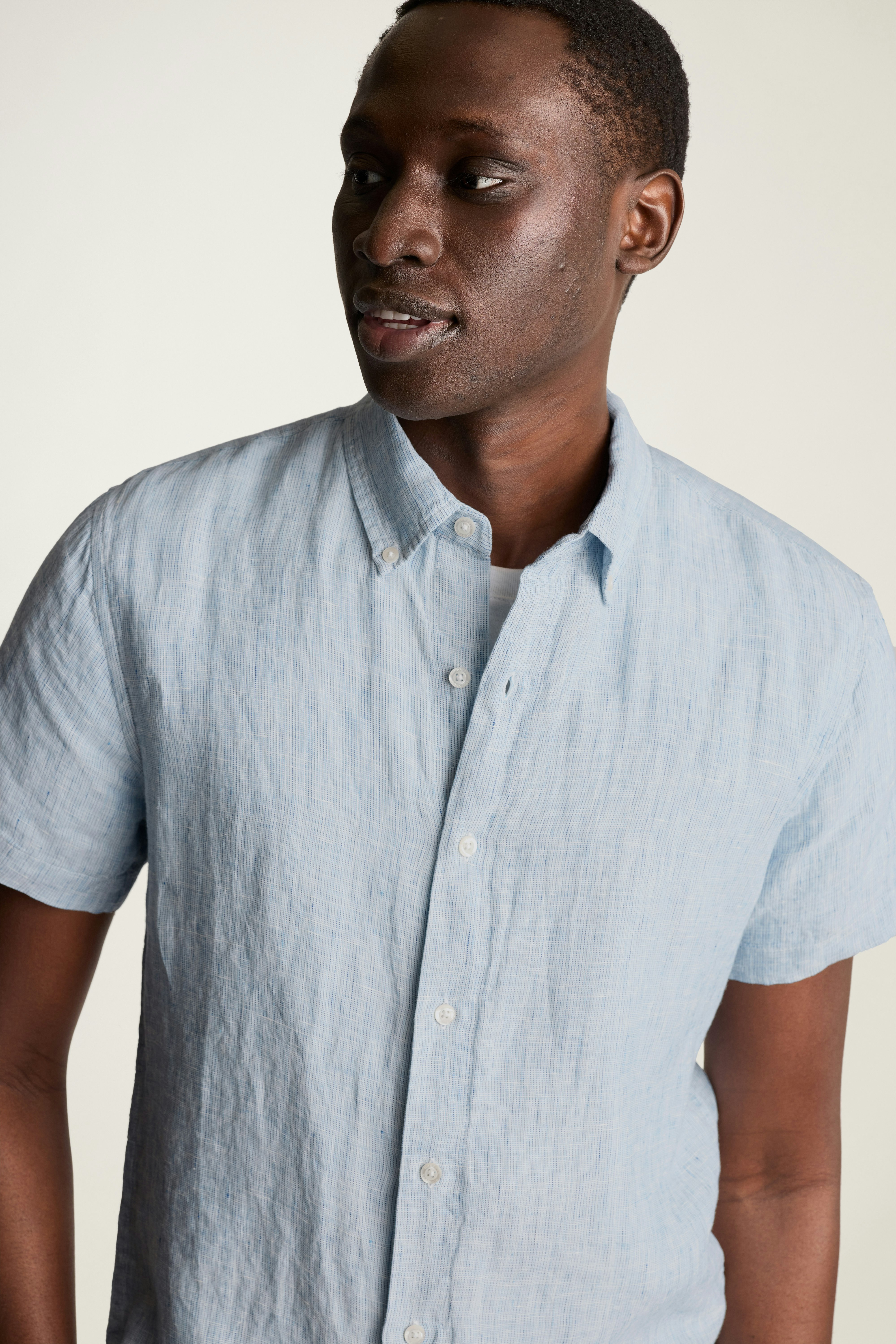 Riviera Linen Short Sleeve Shirt light blue sky