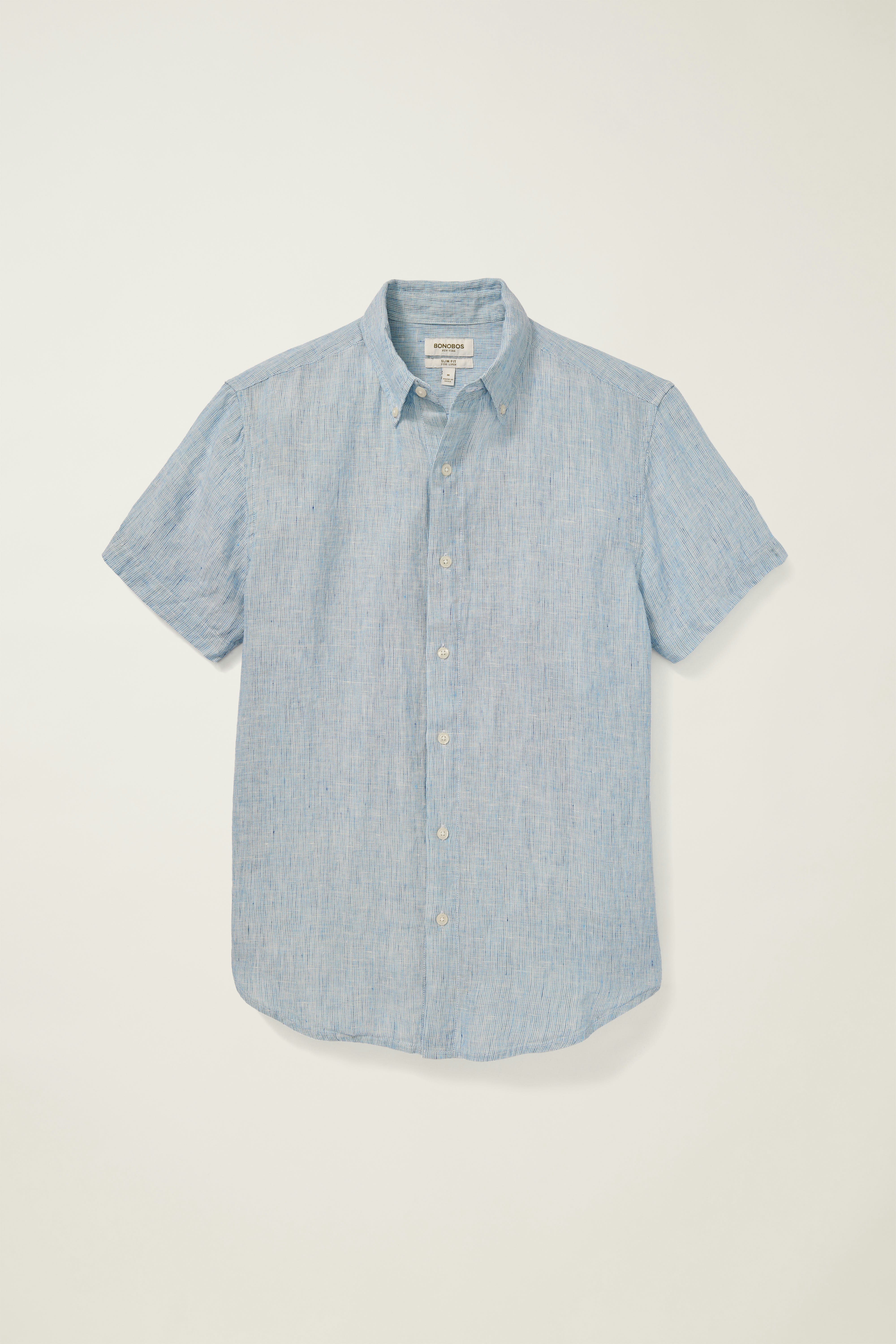 Riviera Linen Short Sleeve Shirt light blue sky