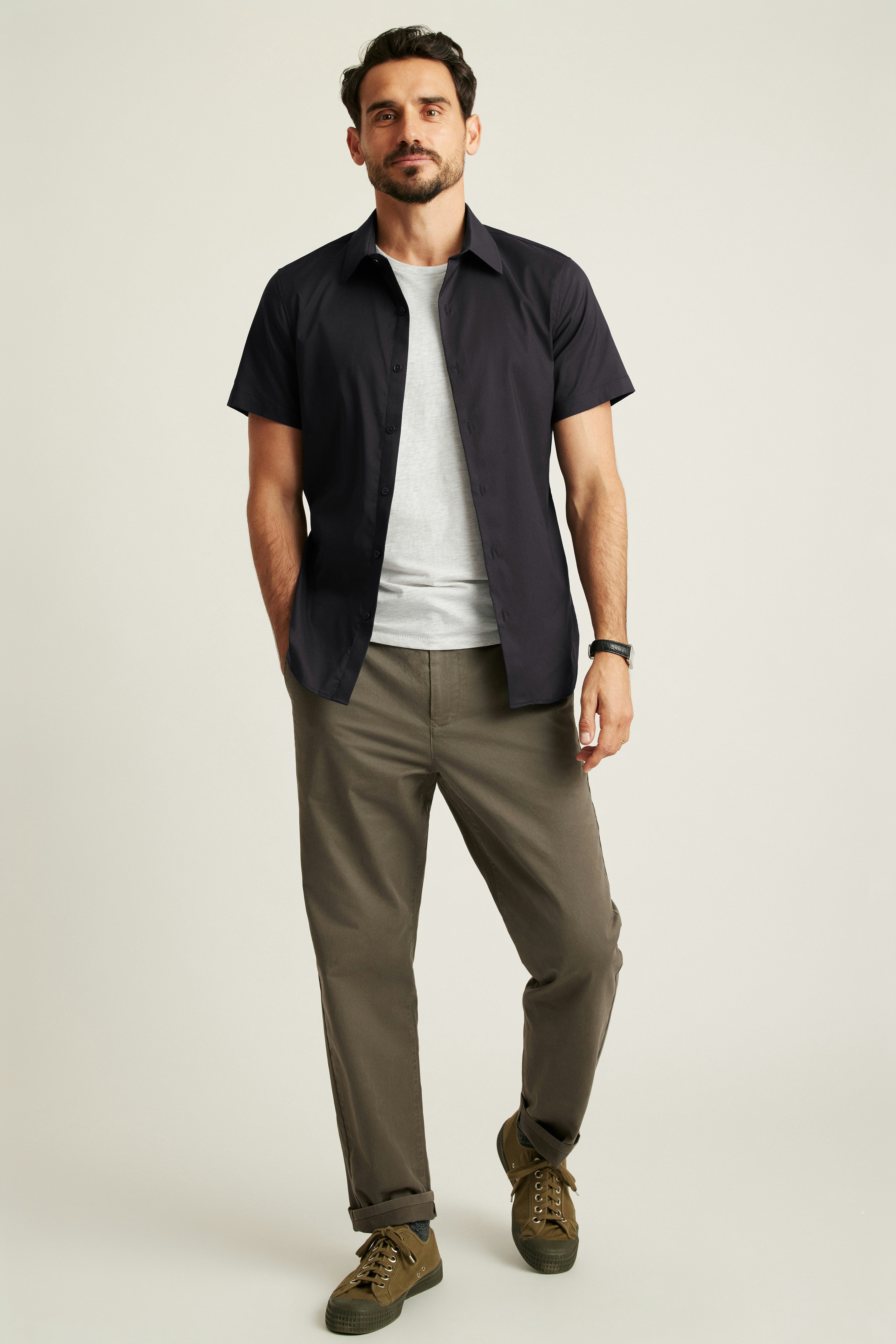 Tech Short Sleeve Shirt solid jet black