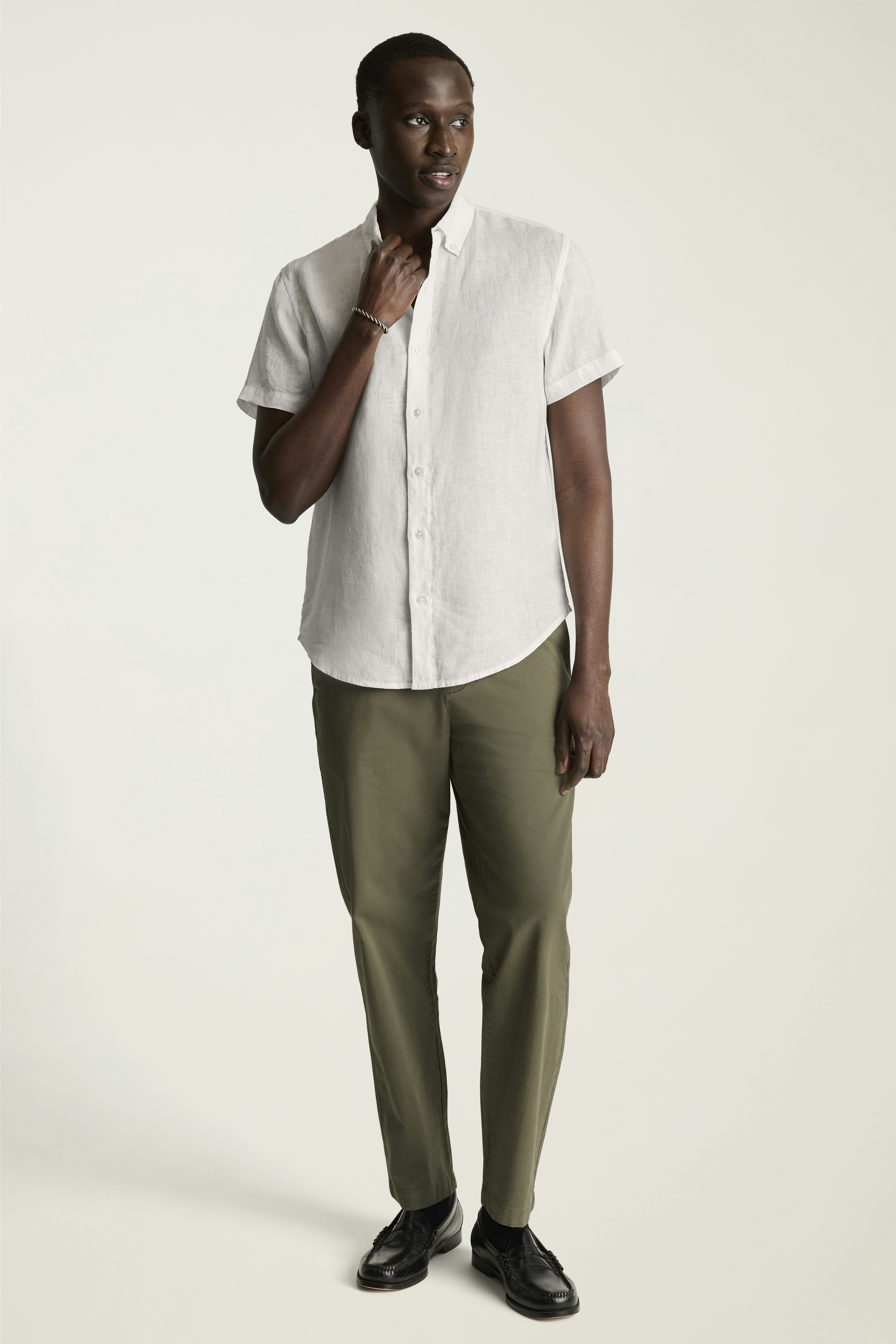 Riviera Linen Short Sleeve Shirt white pearl