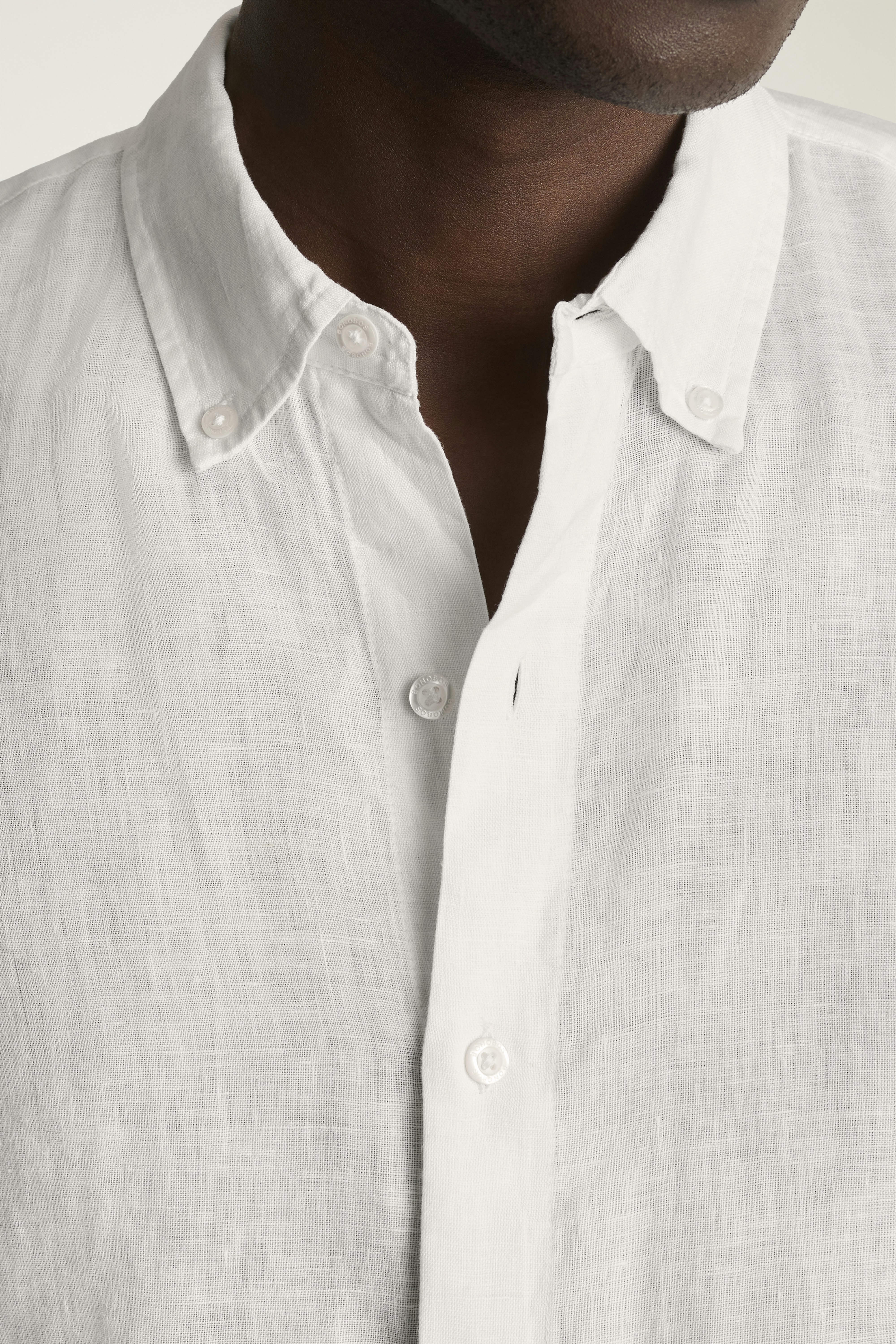 Riviera Linen Short Sleeve Shirt white pearl