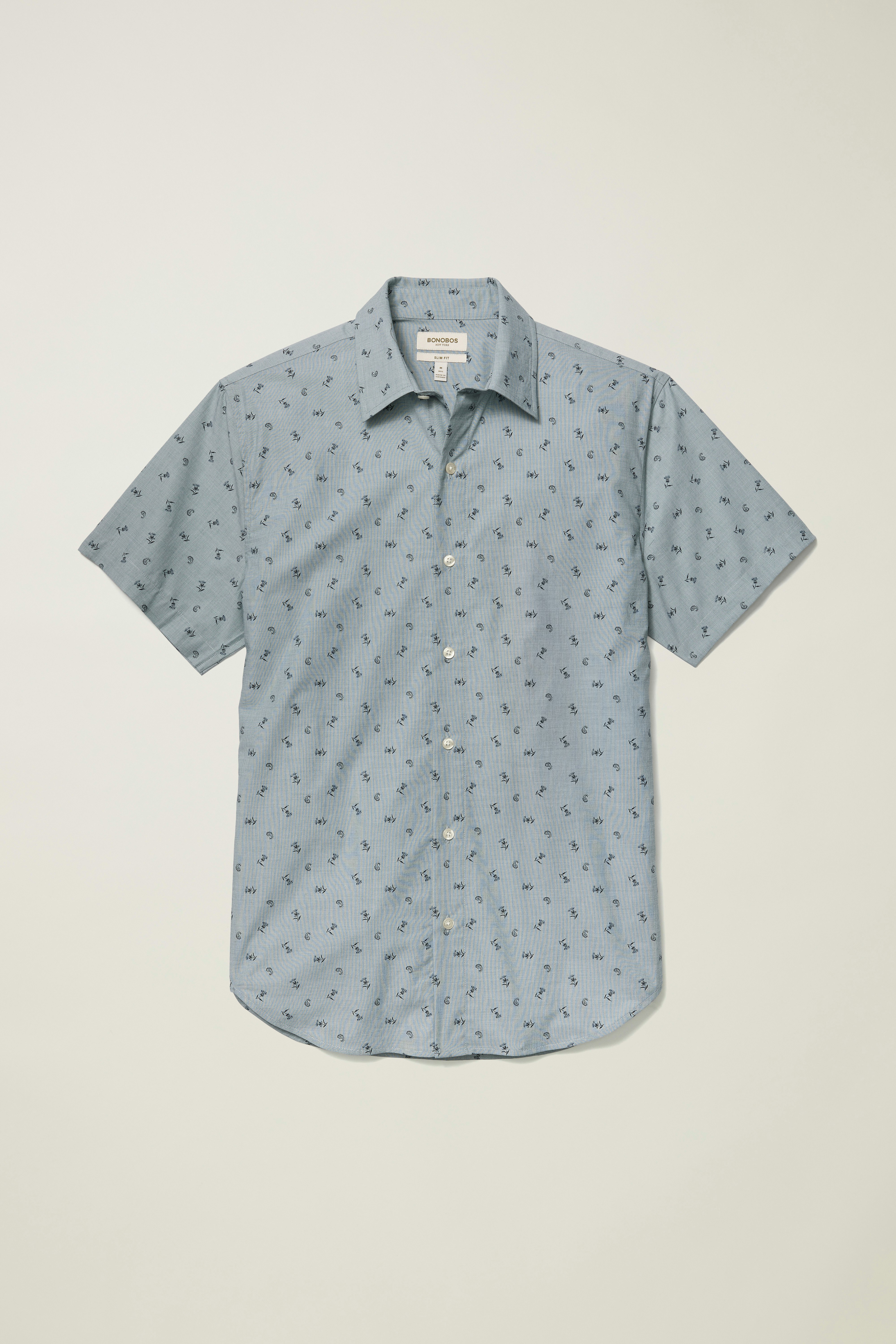 Riviera Short Sleeve Shirt blue paisley floral