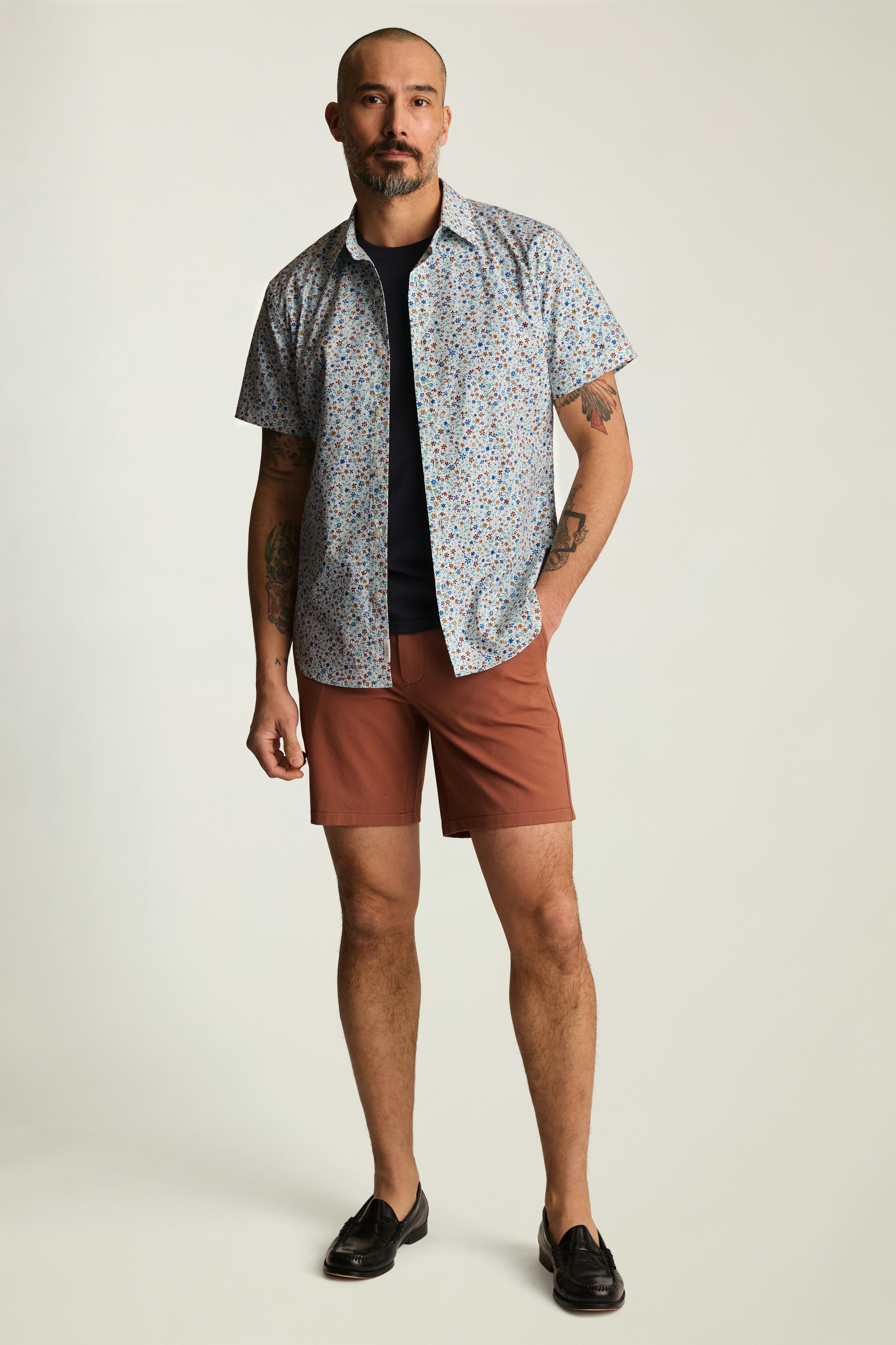 Riviera Short Sleeve Shirt white prescott floral
