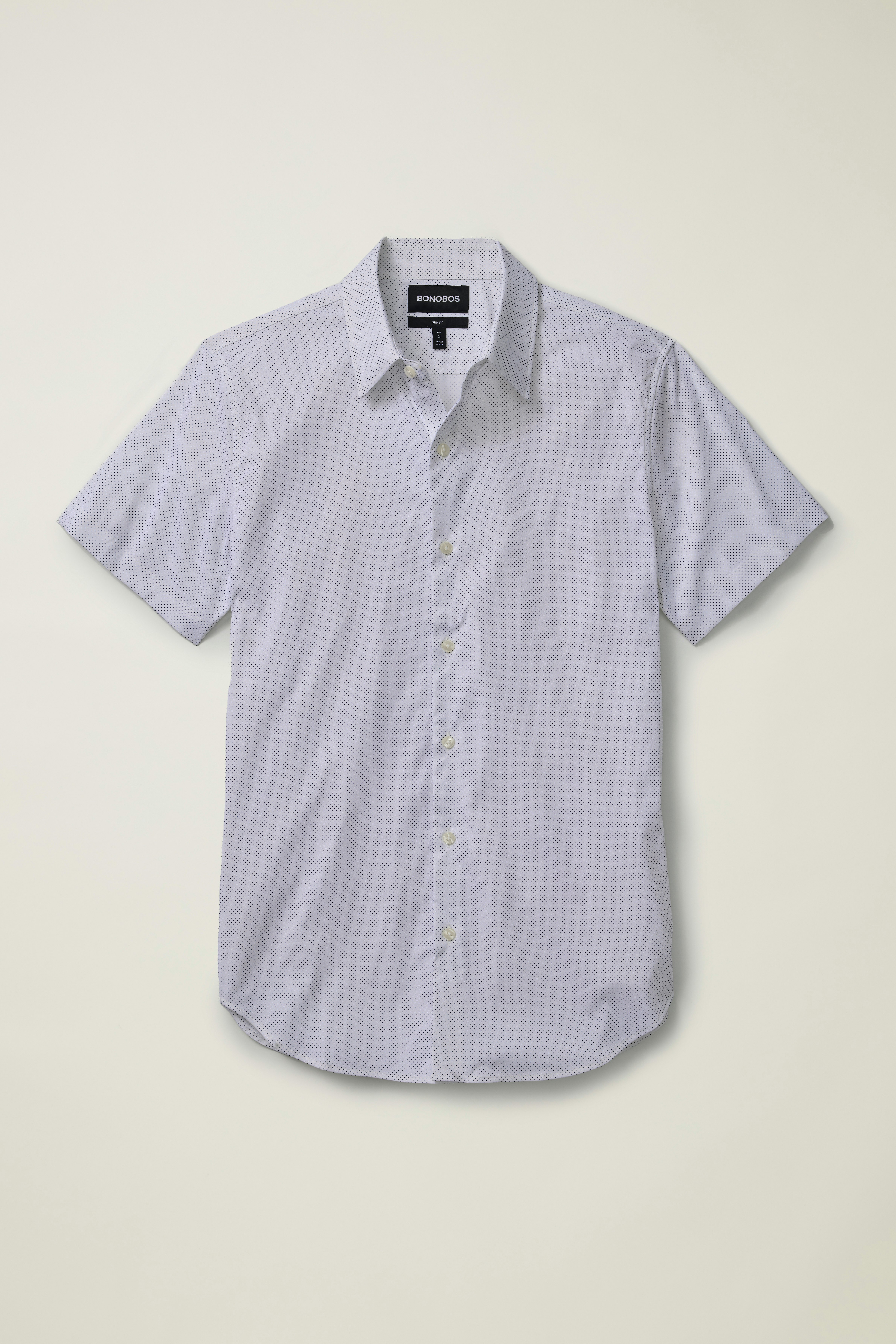 Tech Short Sleeve Shirt white blue fine dot