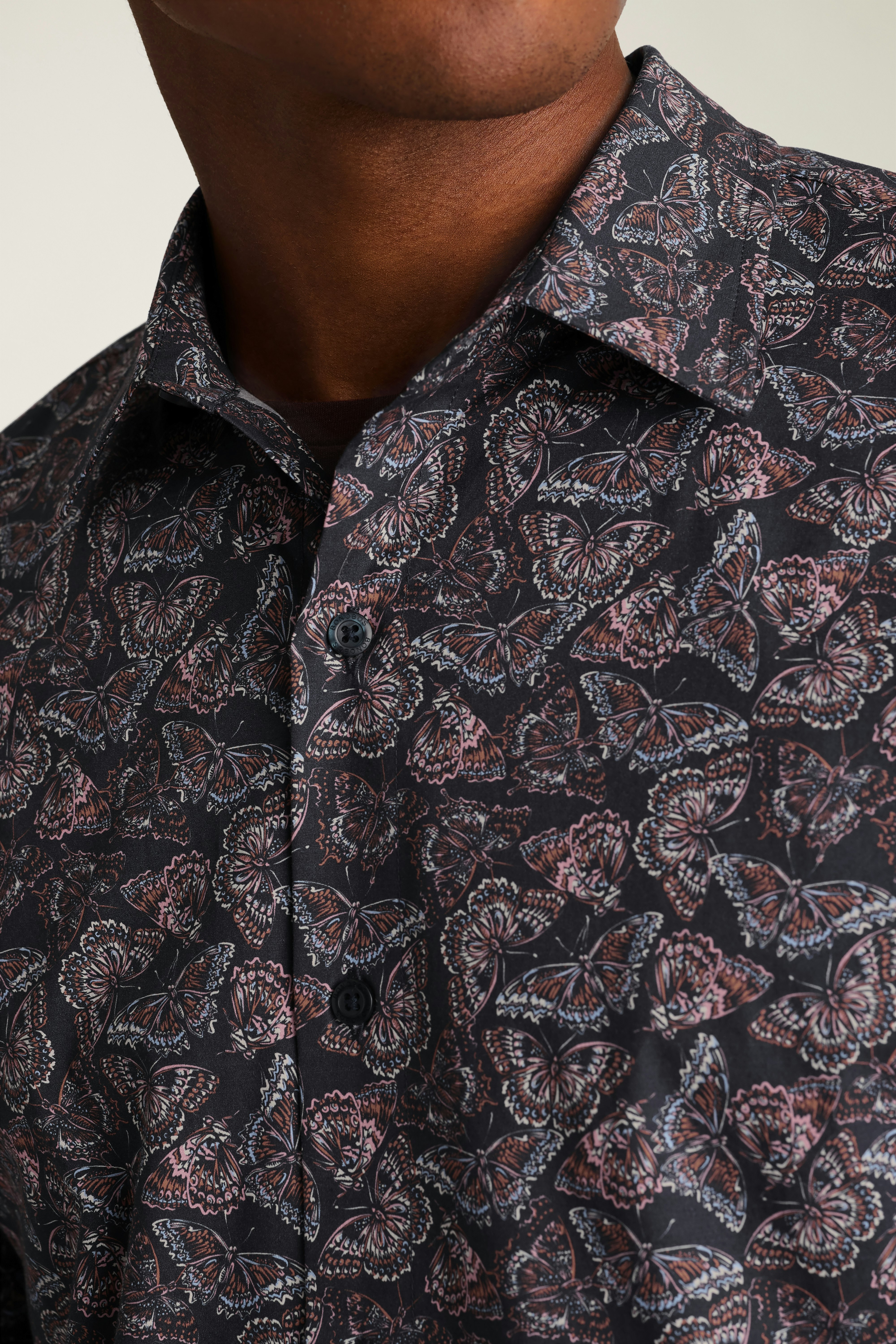 Riviera Short Sleeve Shirt navy butterflies