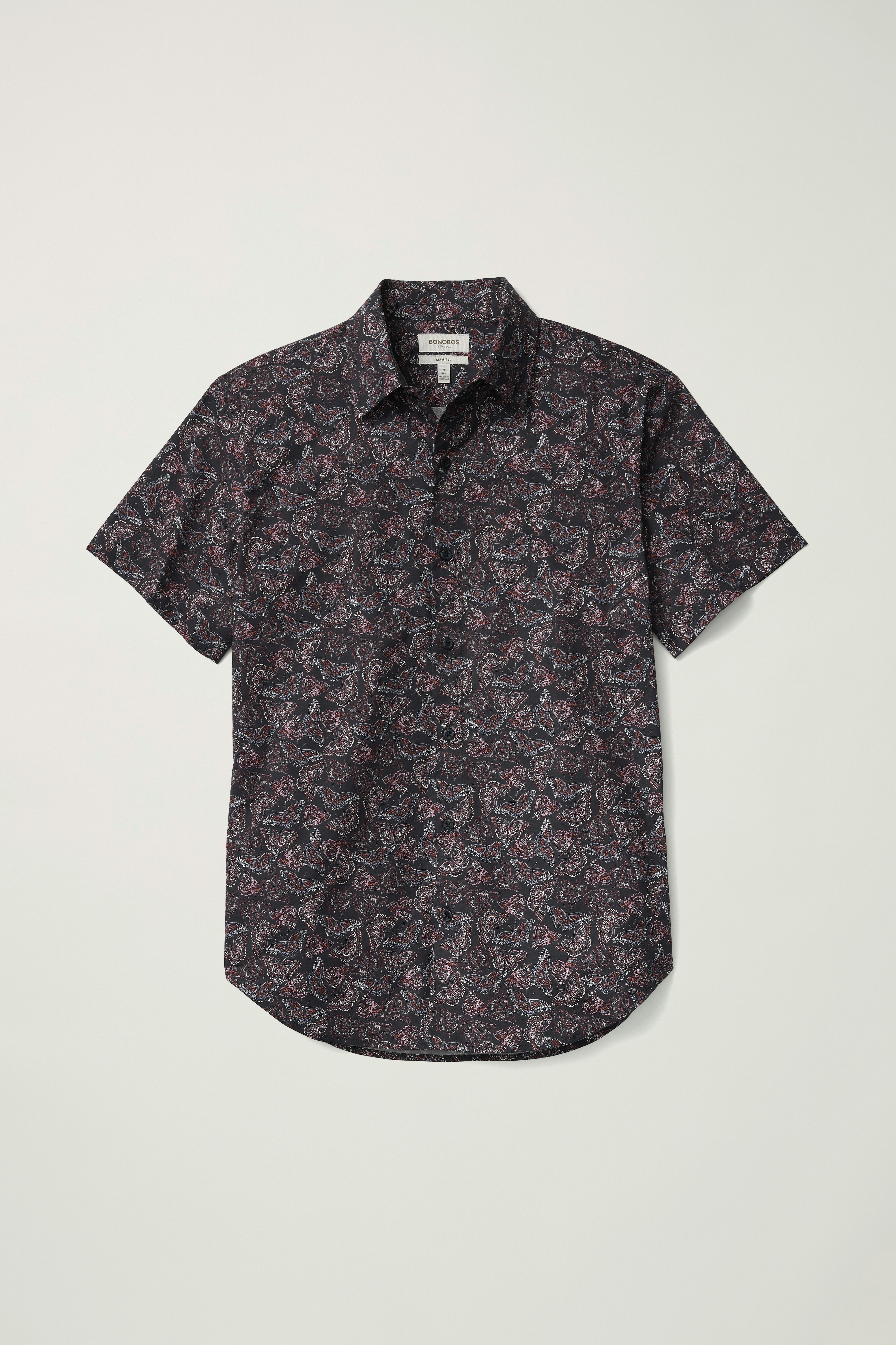 Riviera Short Sleeve Shirt navy butterflies
