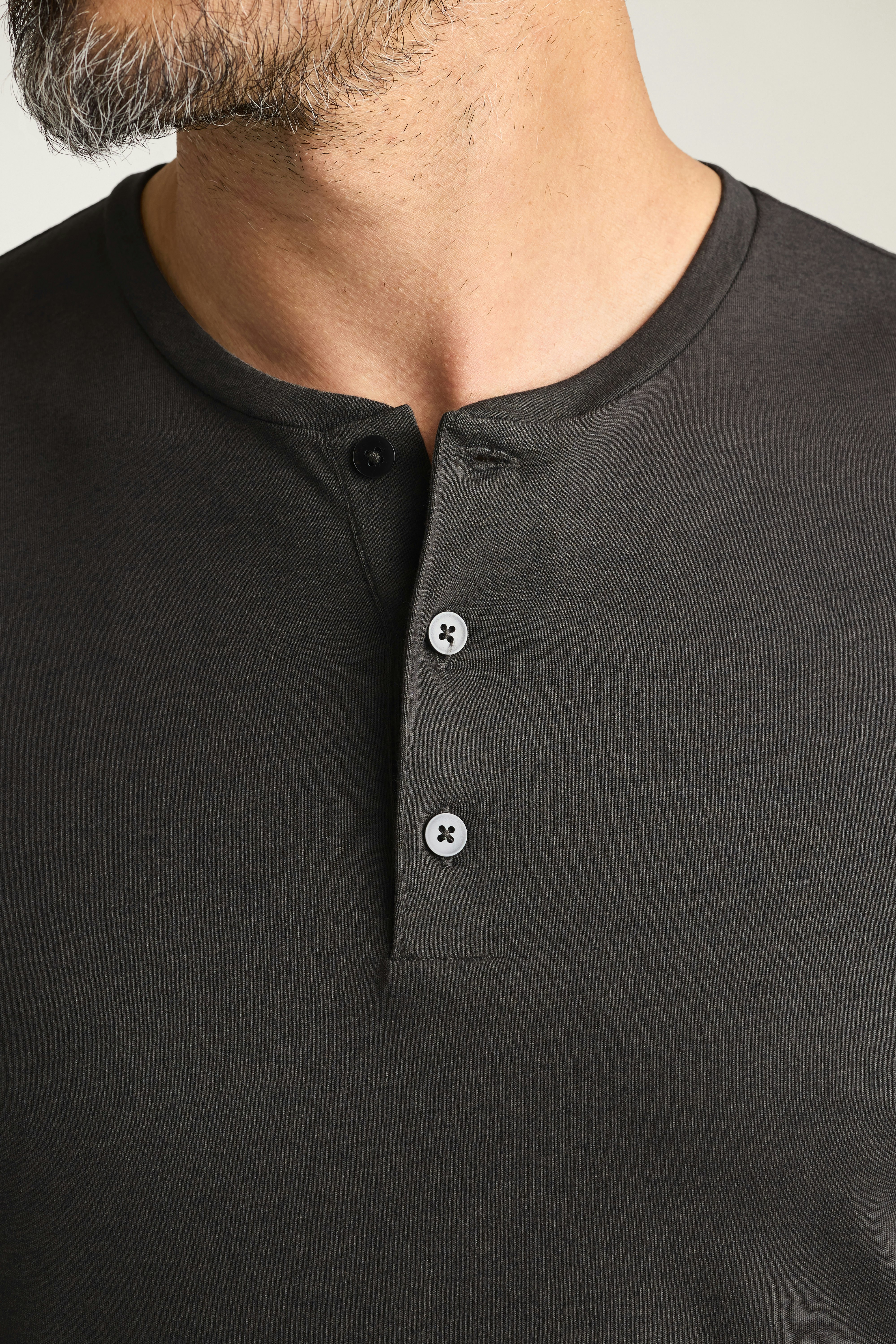 Pima Performance Long Sleeve Henley grey