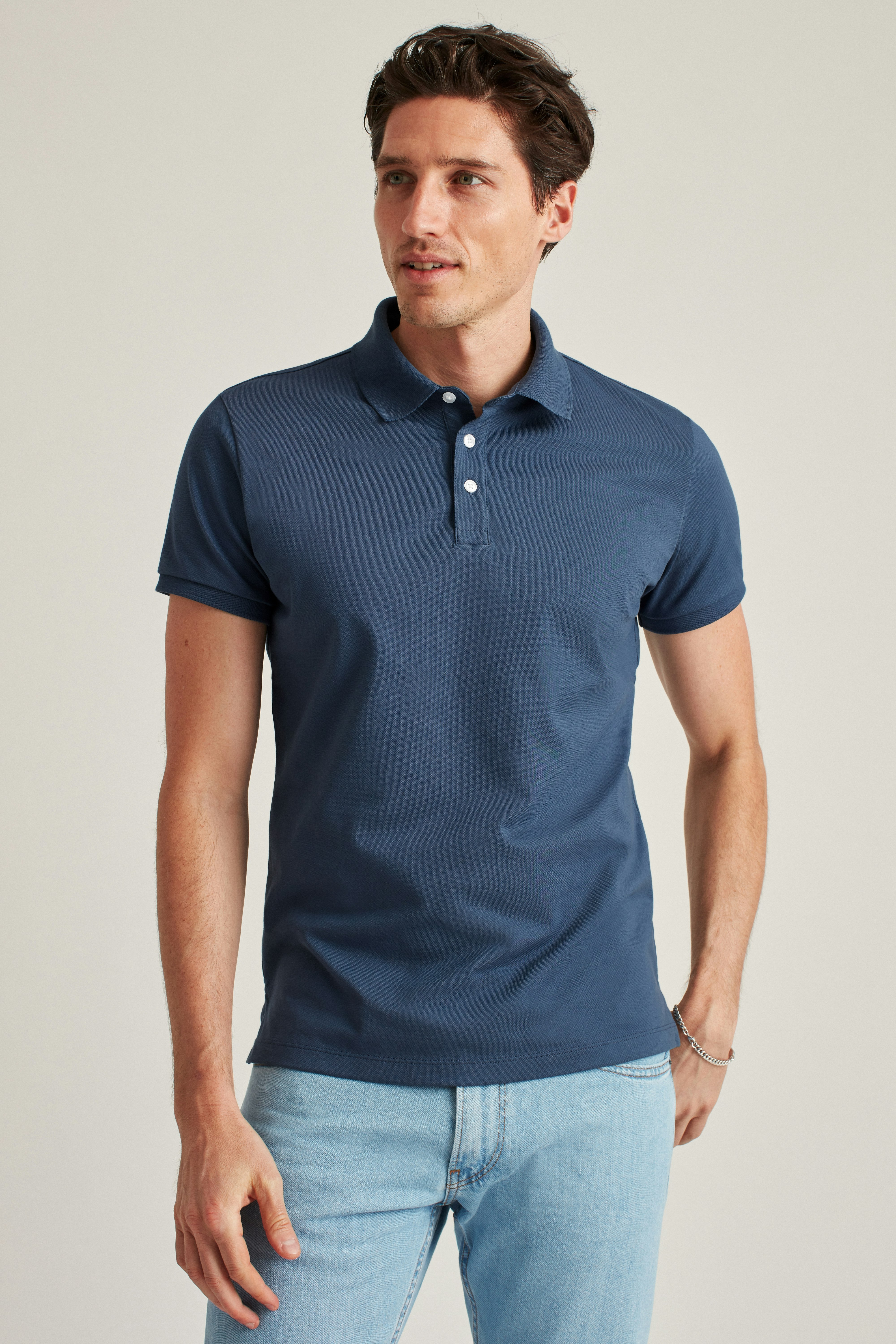 Stretch Pique Polo bright navy