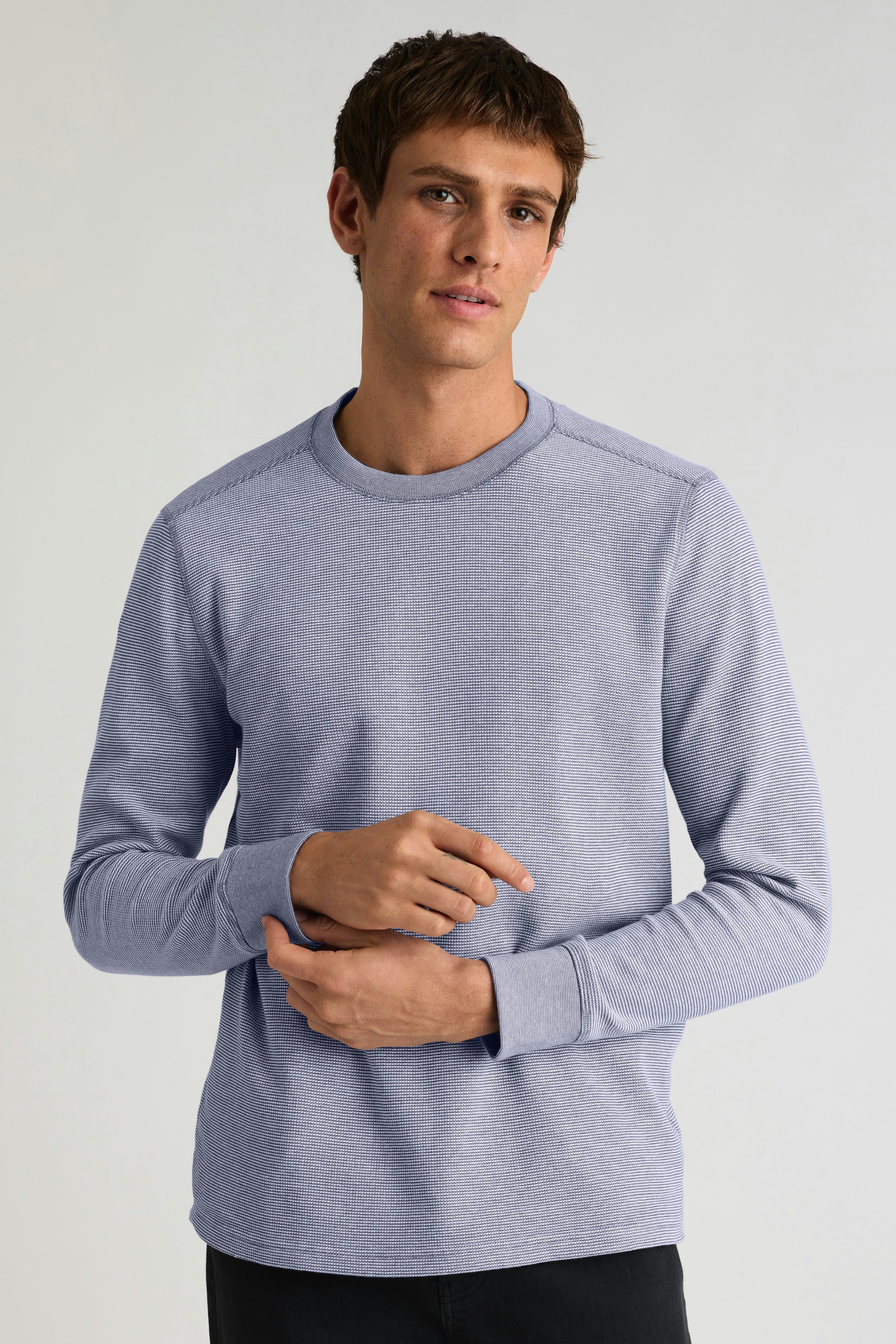 Waffle Crew navy blue feeder stripe