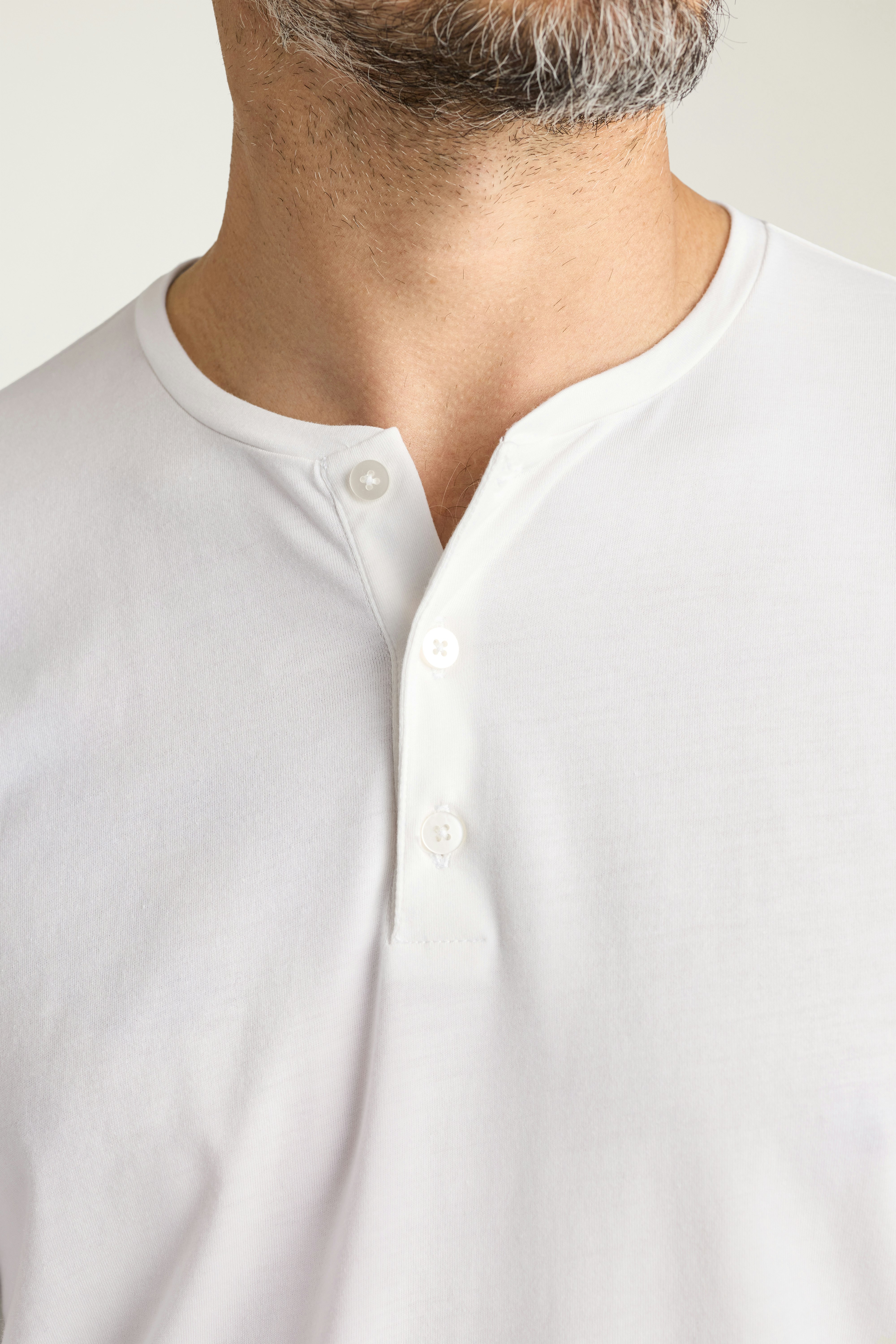 Pima Performance Long Sleeve Henley white
