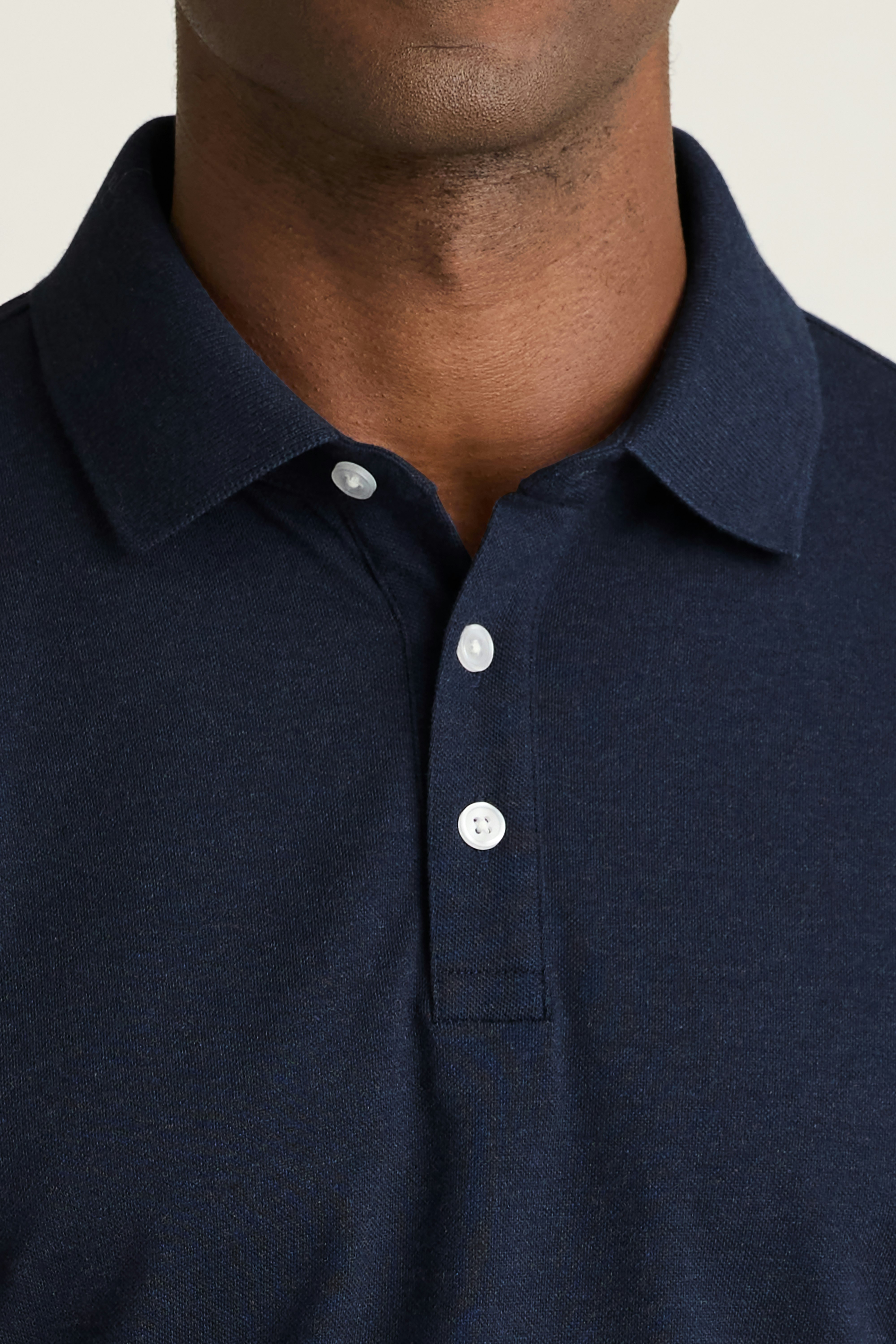 Stretch Pique Polo heather navy