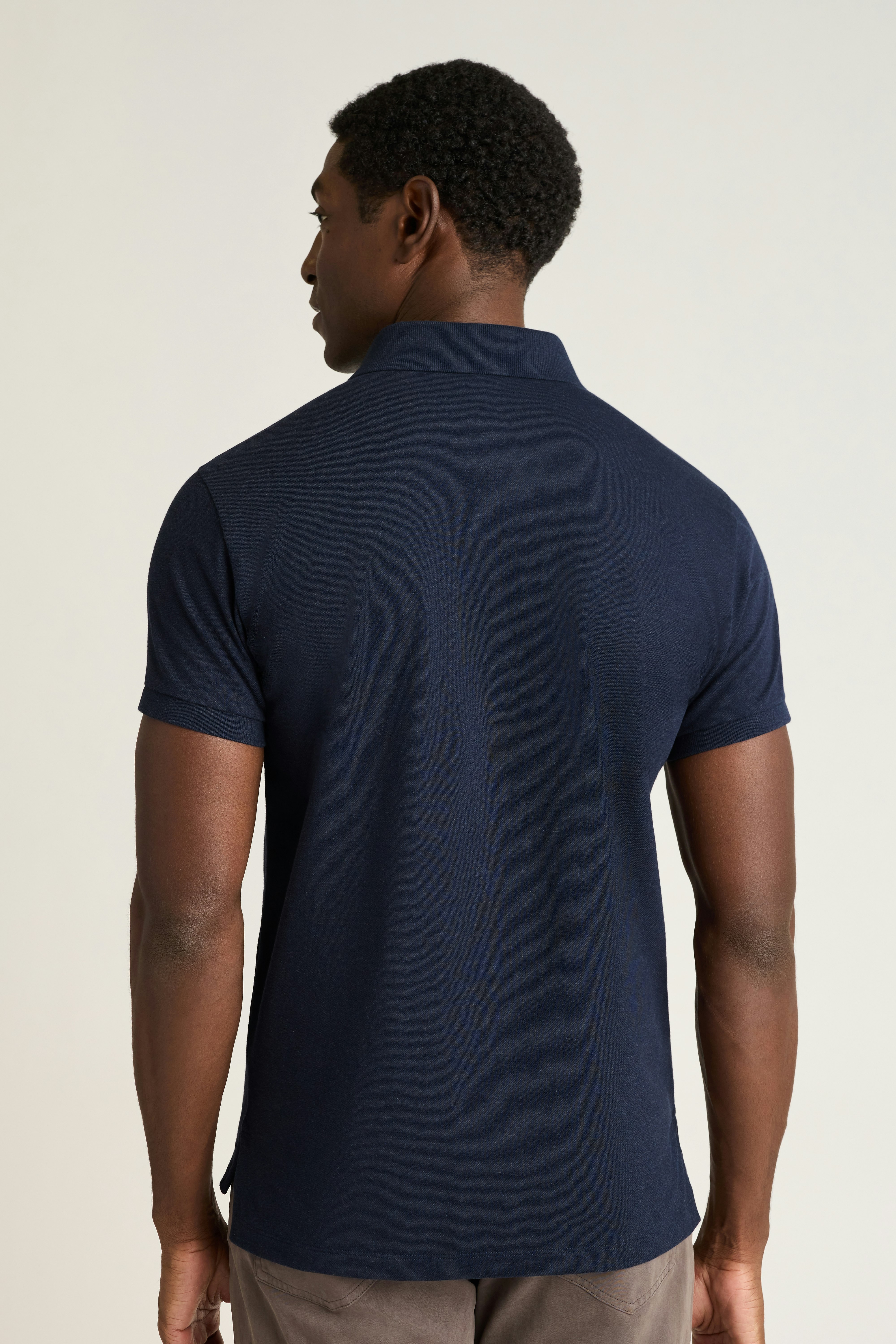 Stretch Pique Polo heather navy