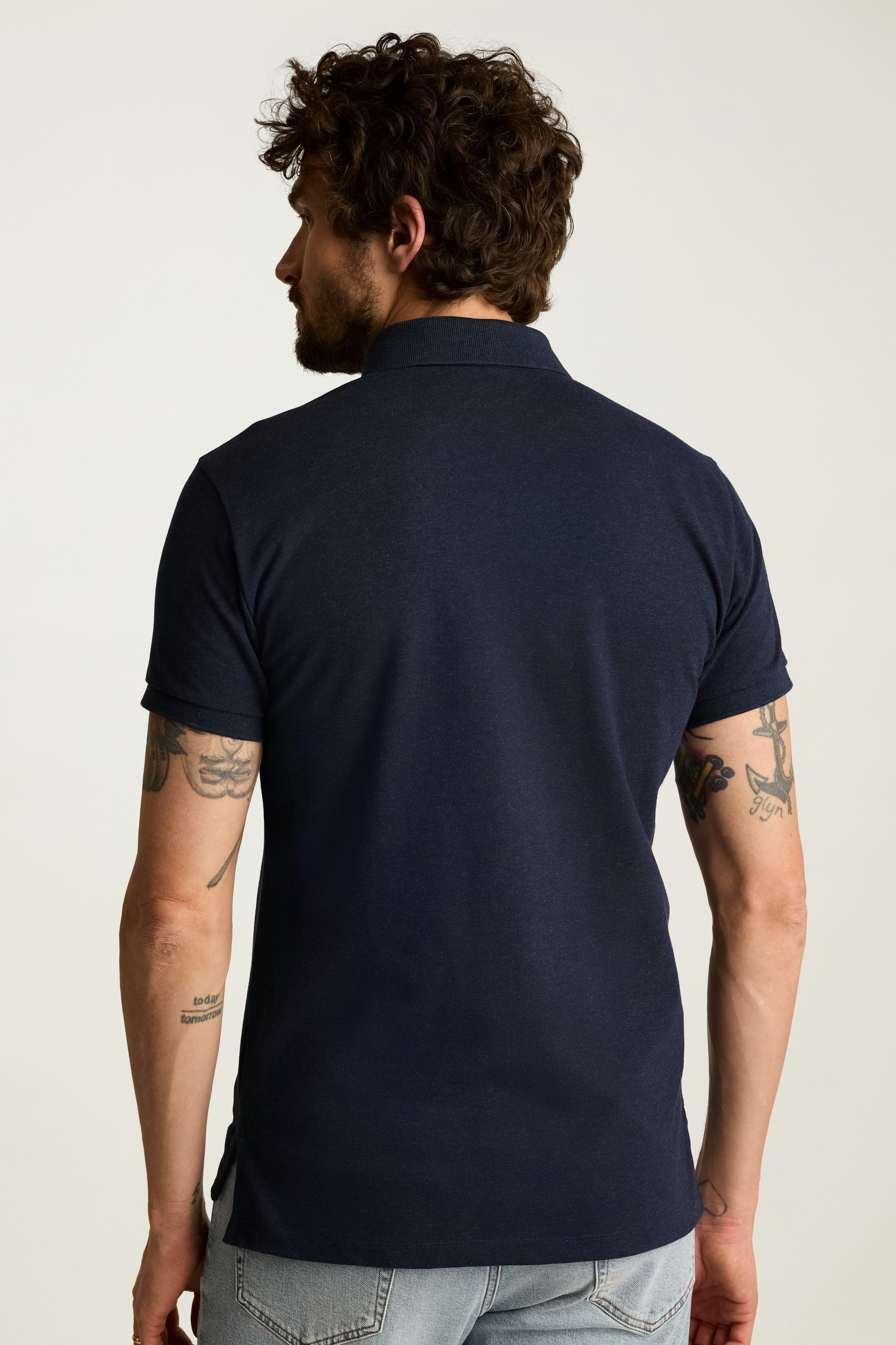 Stretch Pique Polo heather navy