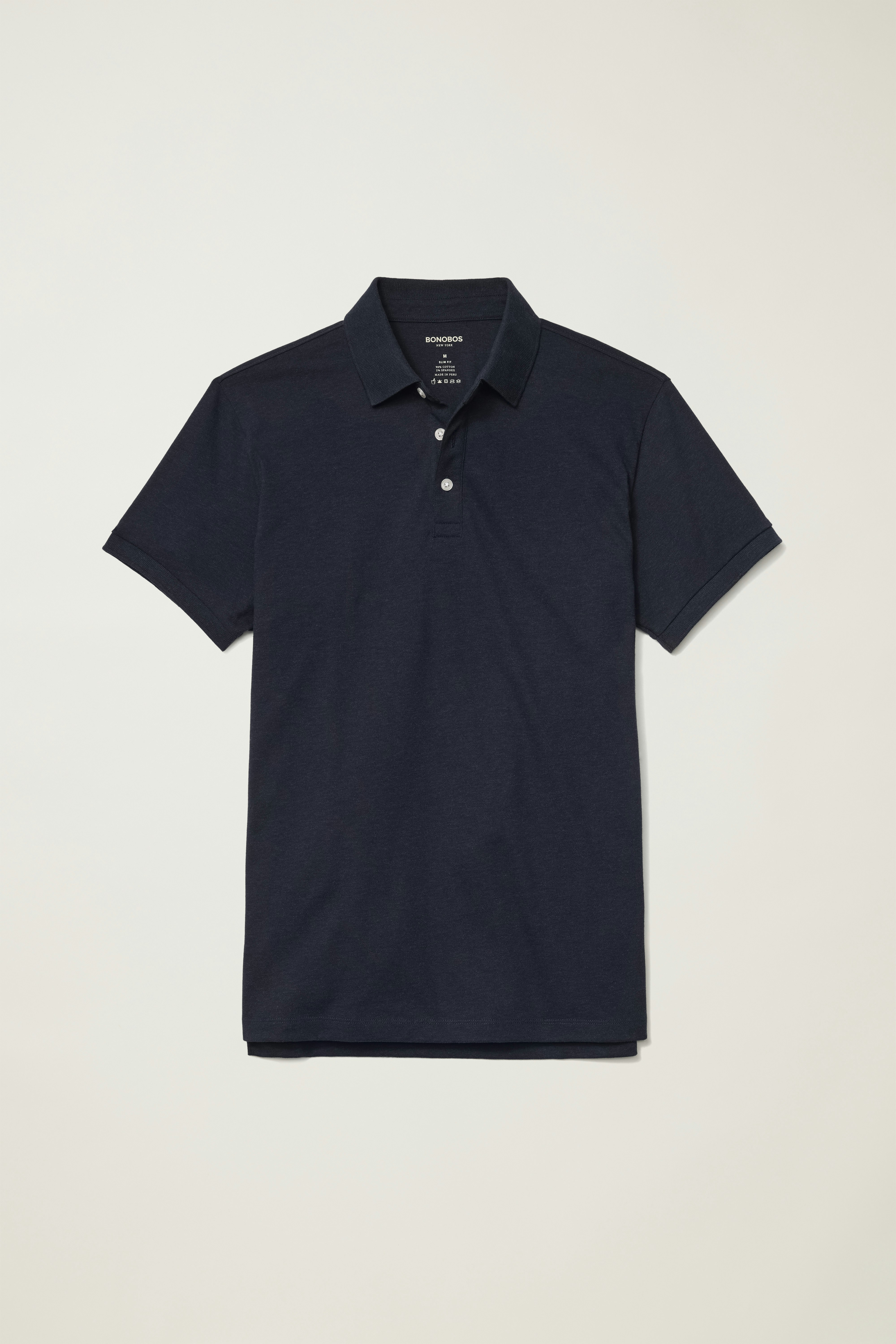 Stretch Pique Polo heather navy