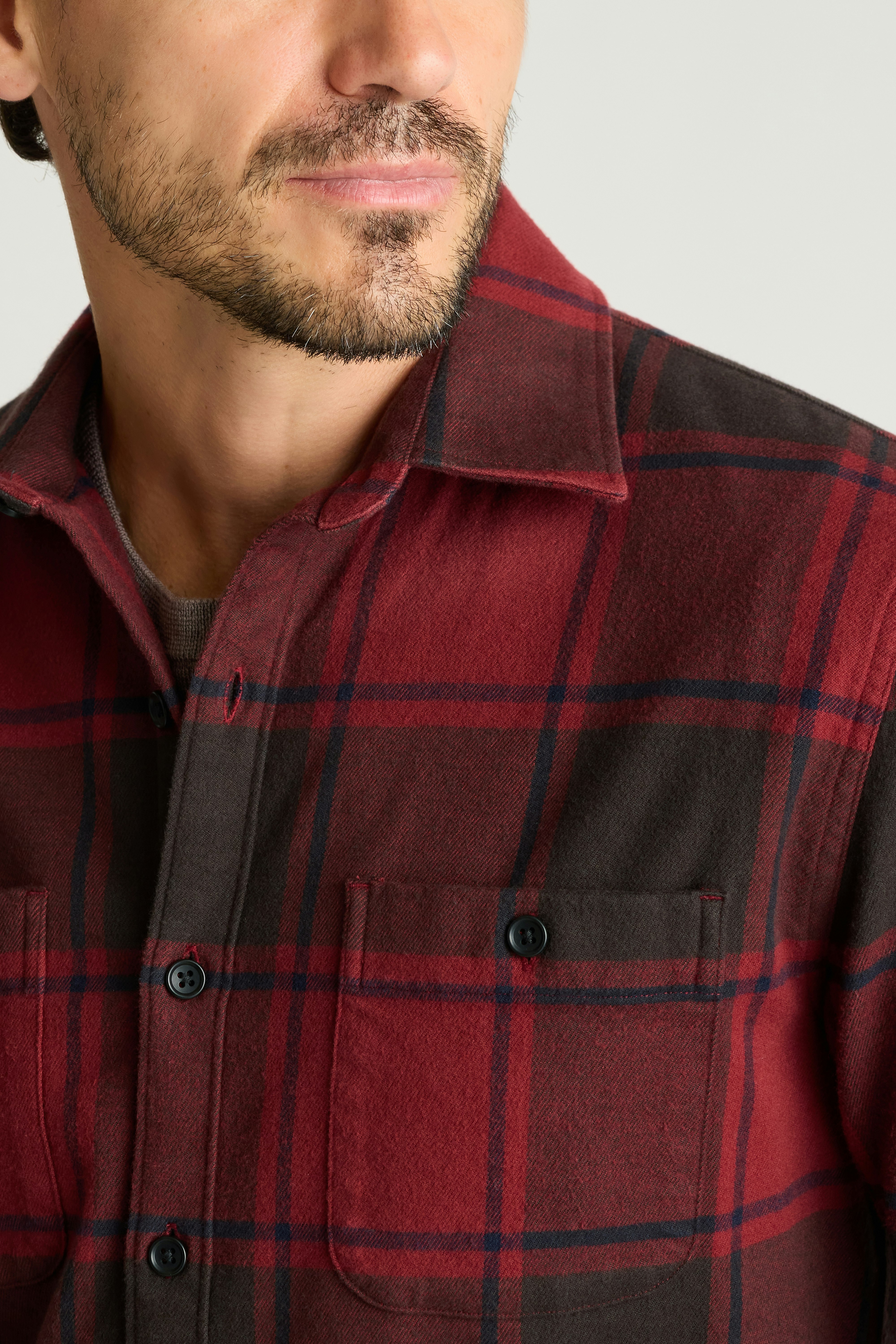Fireside Flannel Shirt red brown plaid