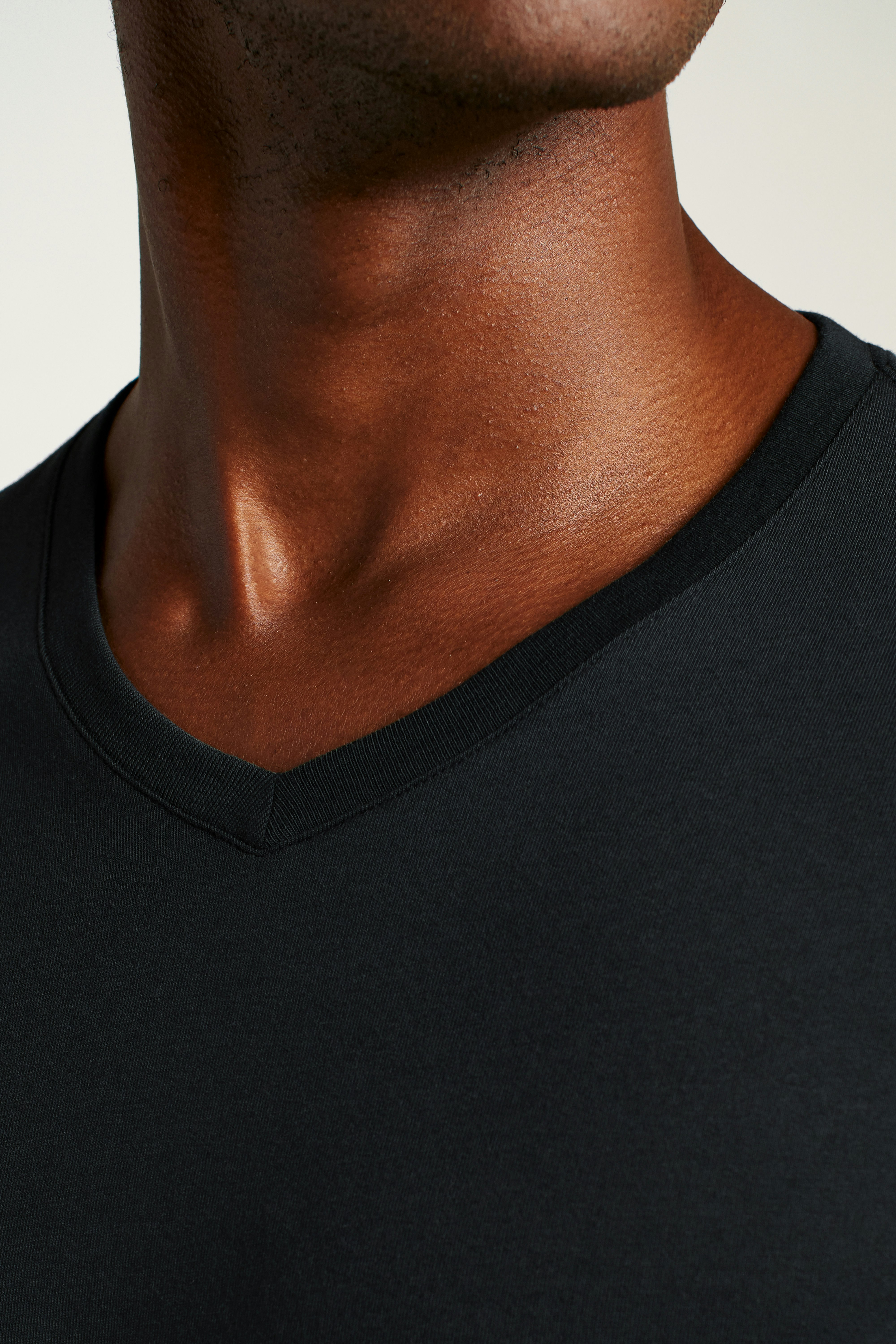 Forever Soft Cotton  V-Neck Tee black