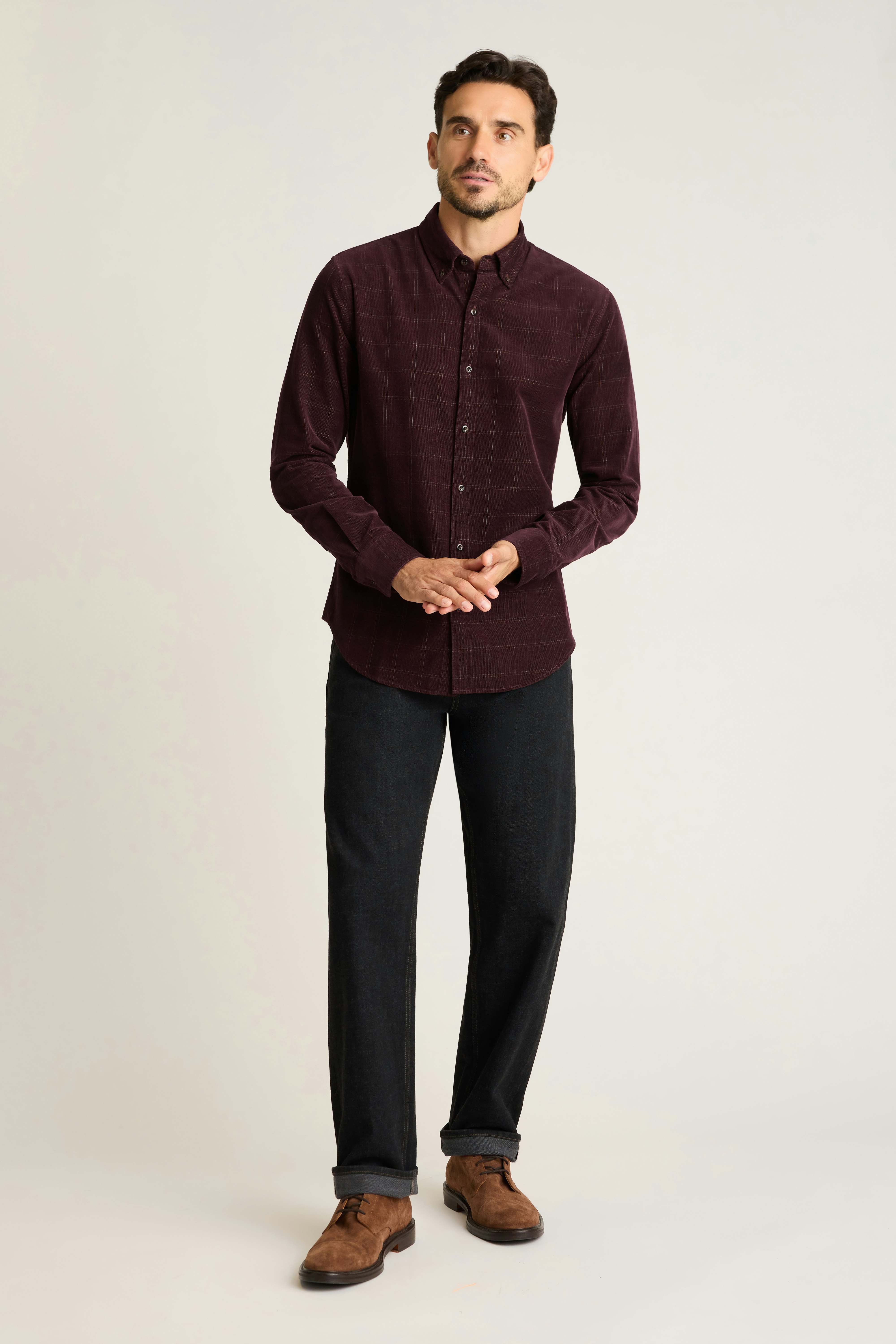Everyday Corduroy Shirt chocolate windowpane