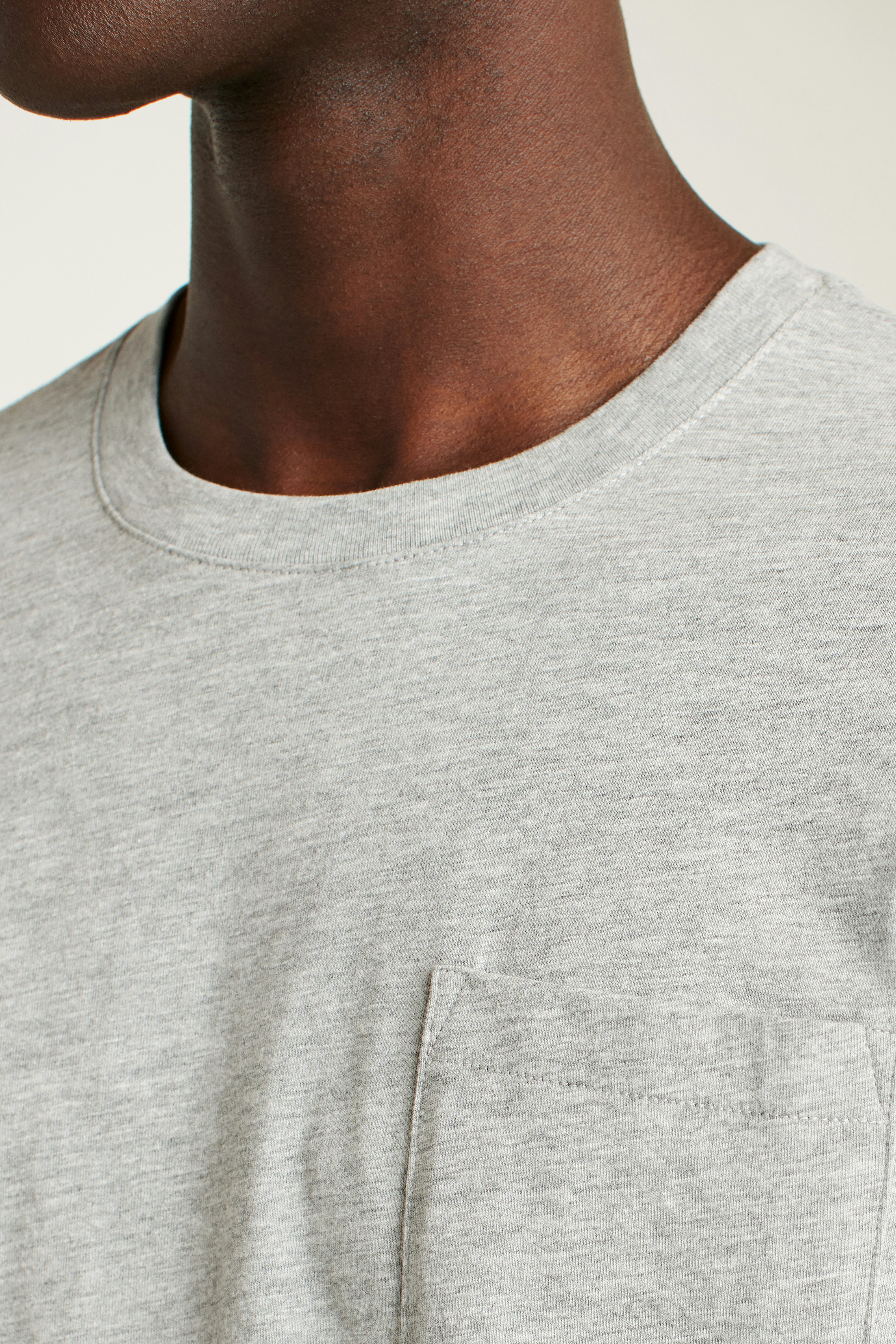 Forever Soft Cotton Pocket Tee heather grey
