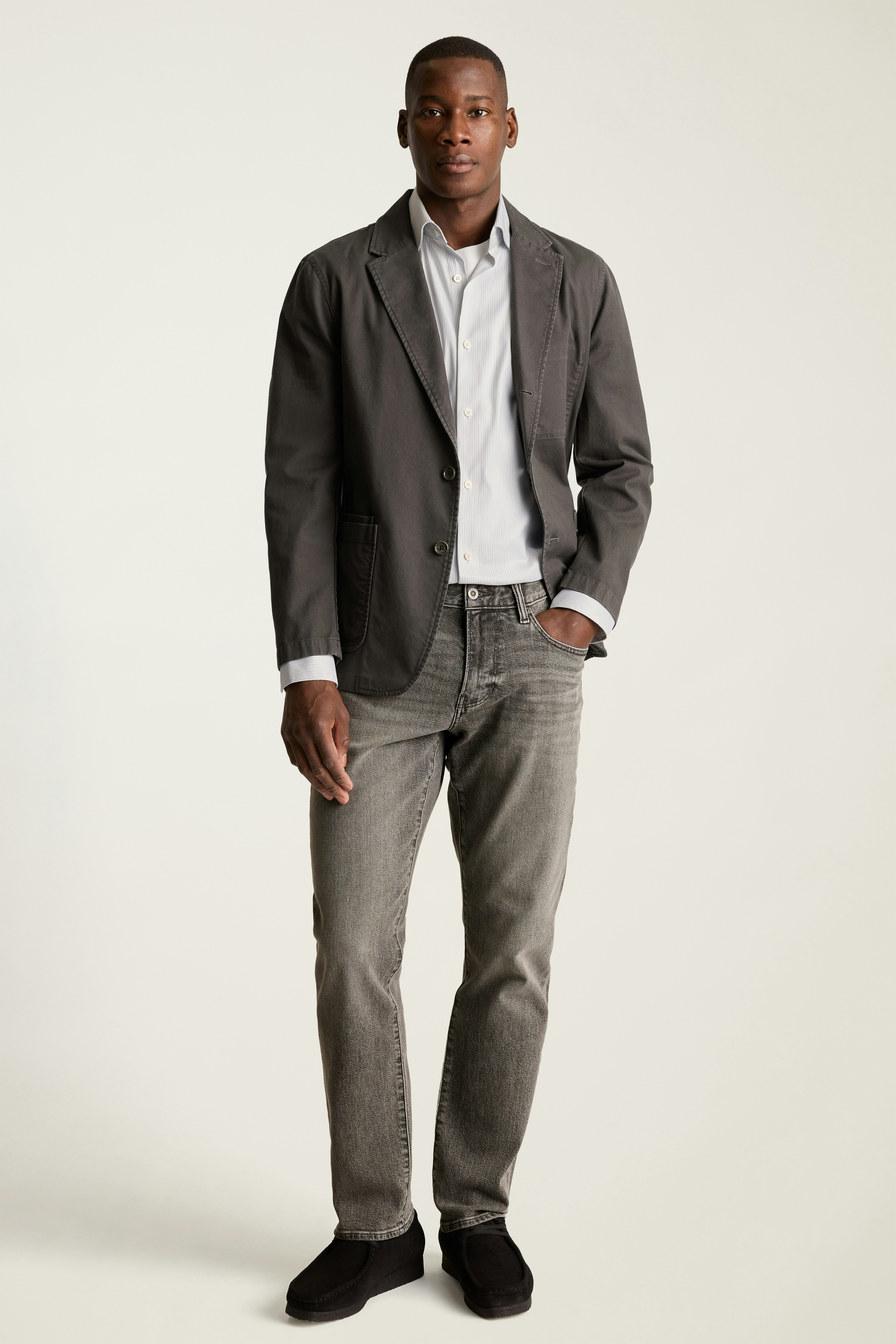 Jetsetter Washed Cotton Blazer washed black