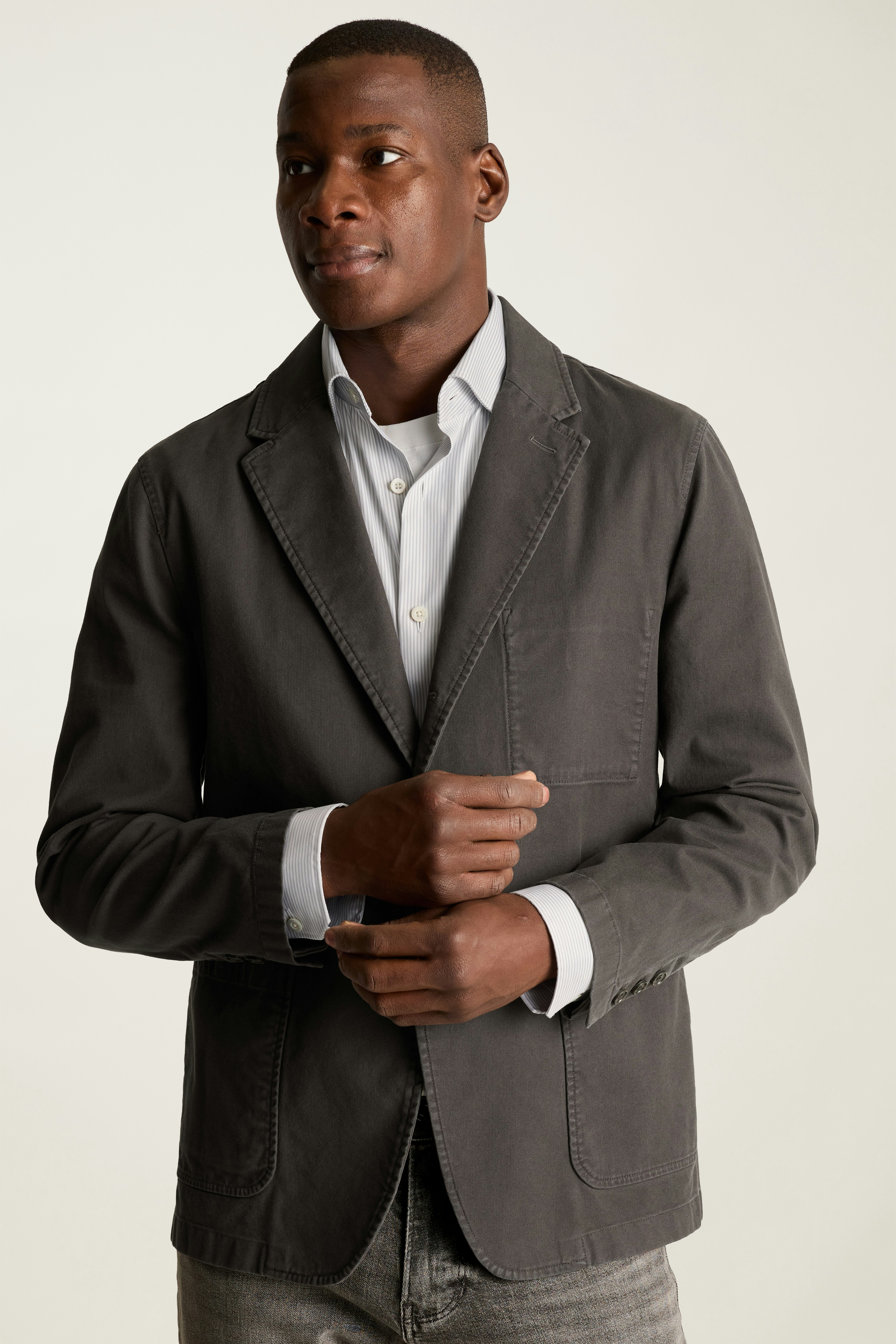 Jetsetter Washed Cotton Blazer washed black