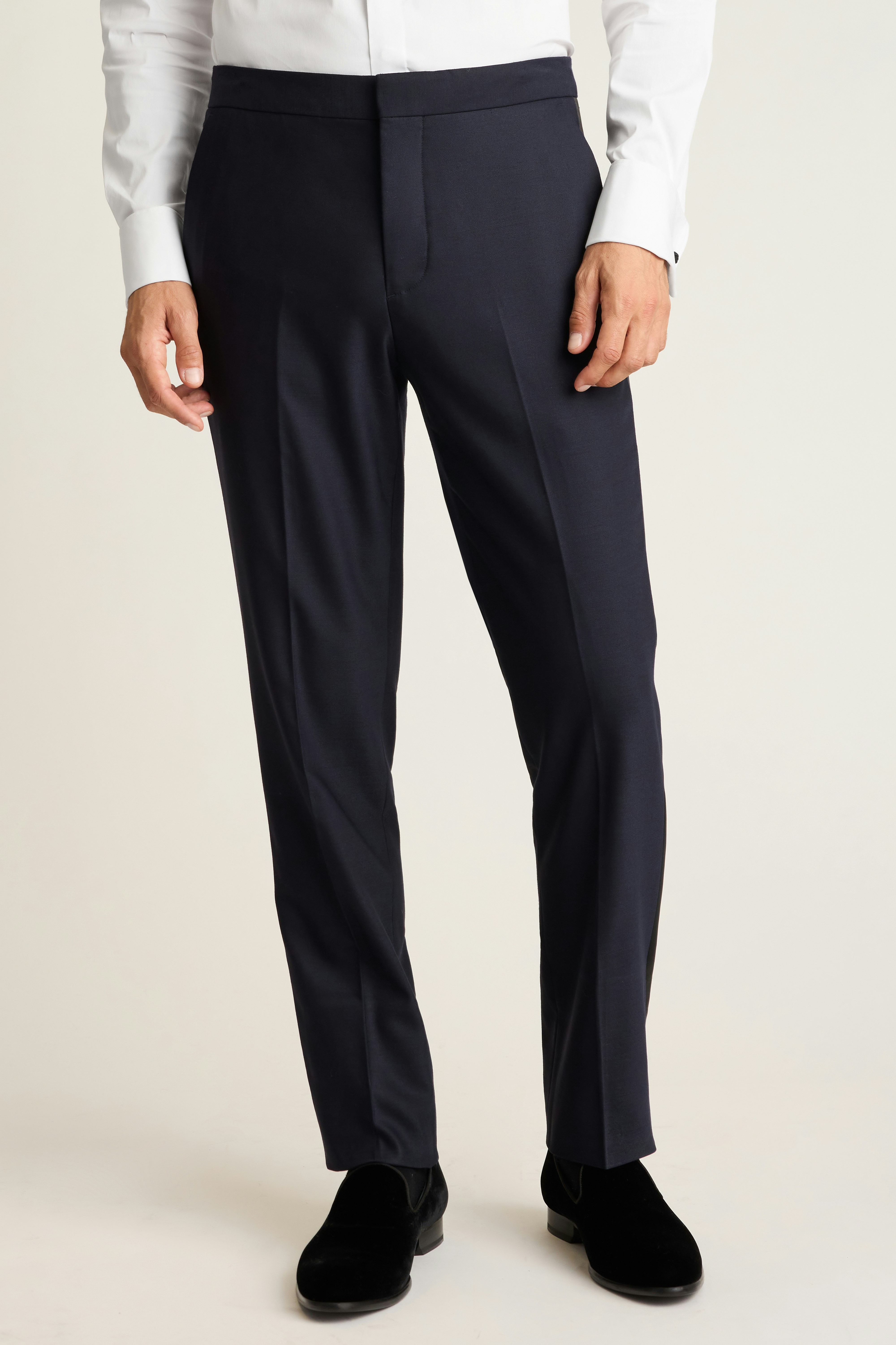 Empire Stretch Italian Wool Tuxedo Pant navy