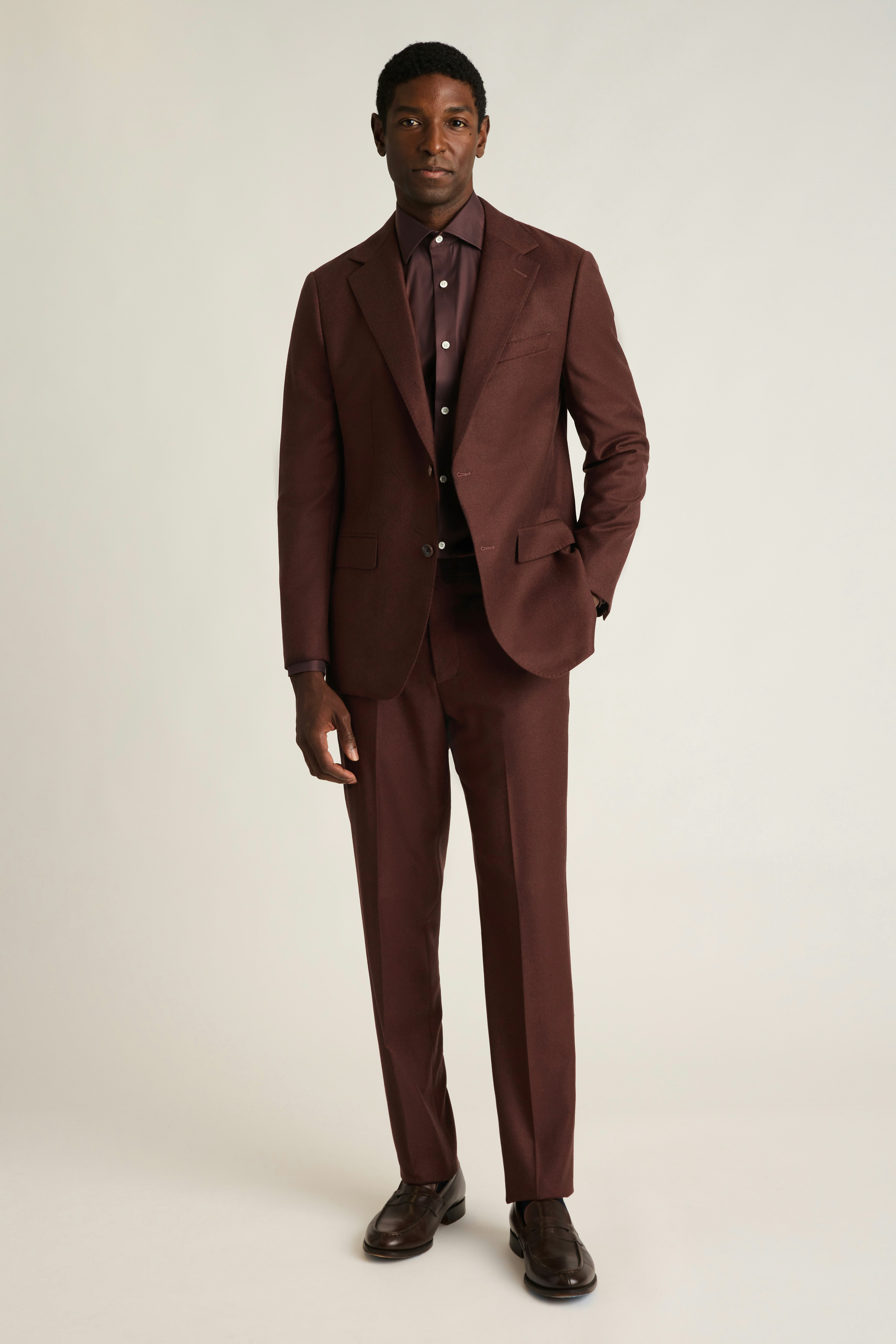 Jetsetter Italian Brushed Wool Blazer chestnut brown