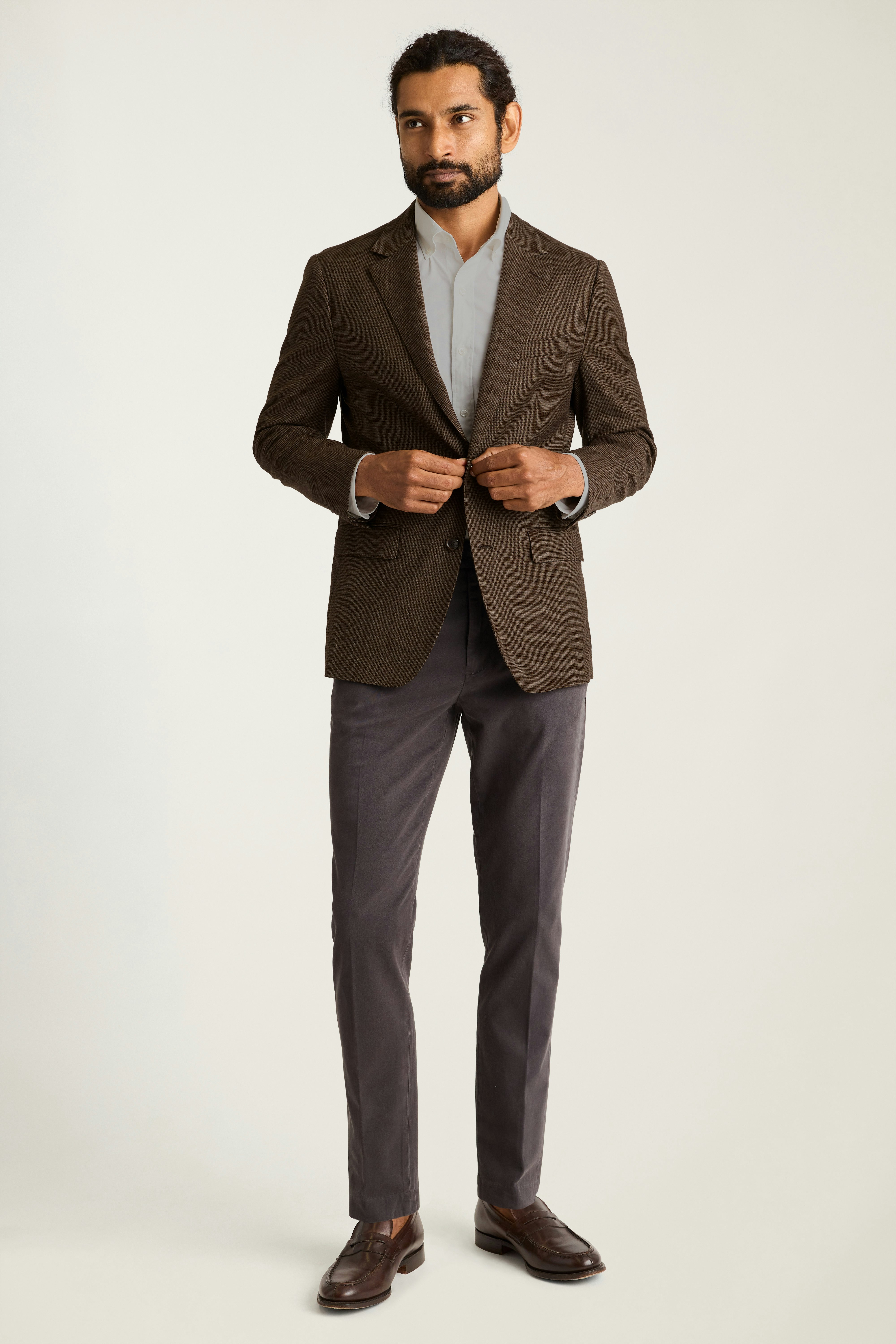Jetsetter Unconstructed Italian Wool Blazer rust houndstooth