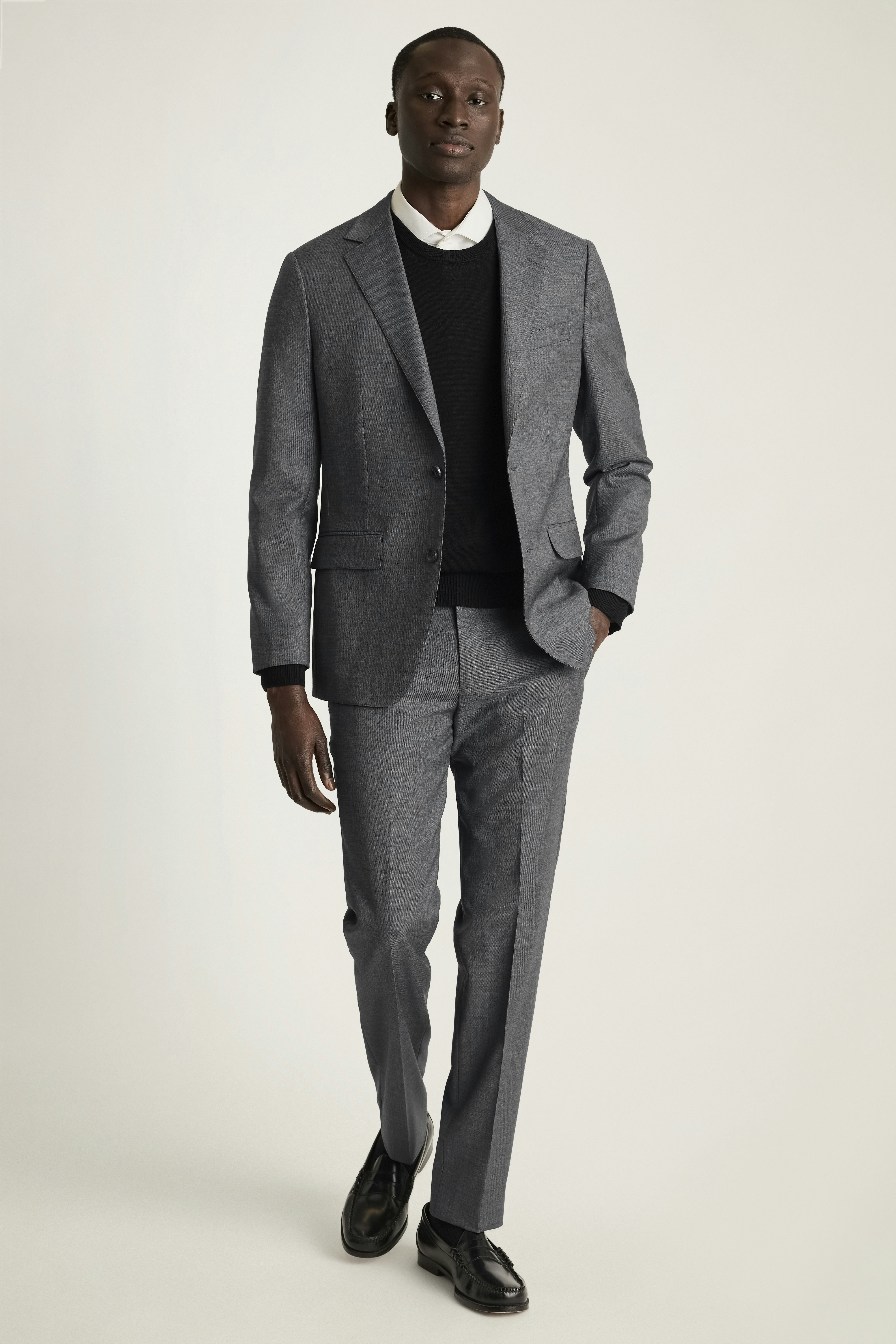 Jetsetter Italian Wool Blazer dark grey sharkskin