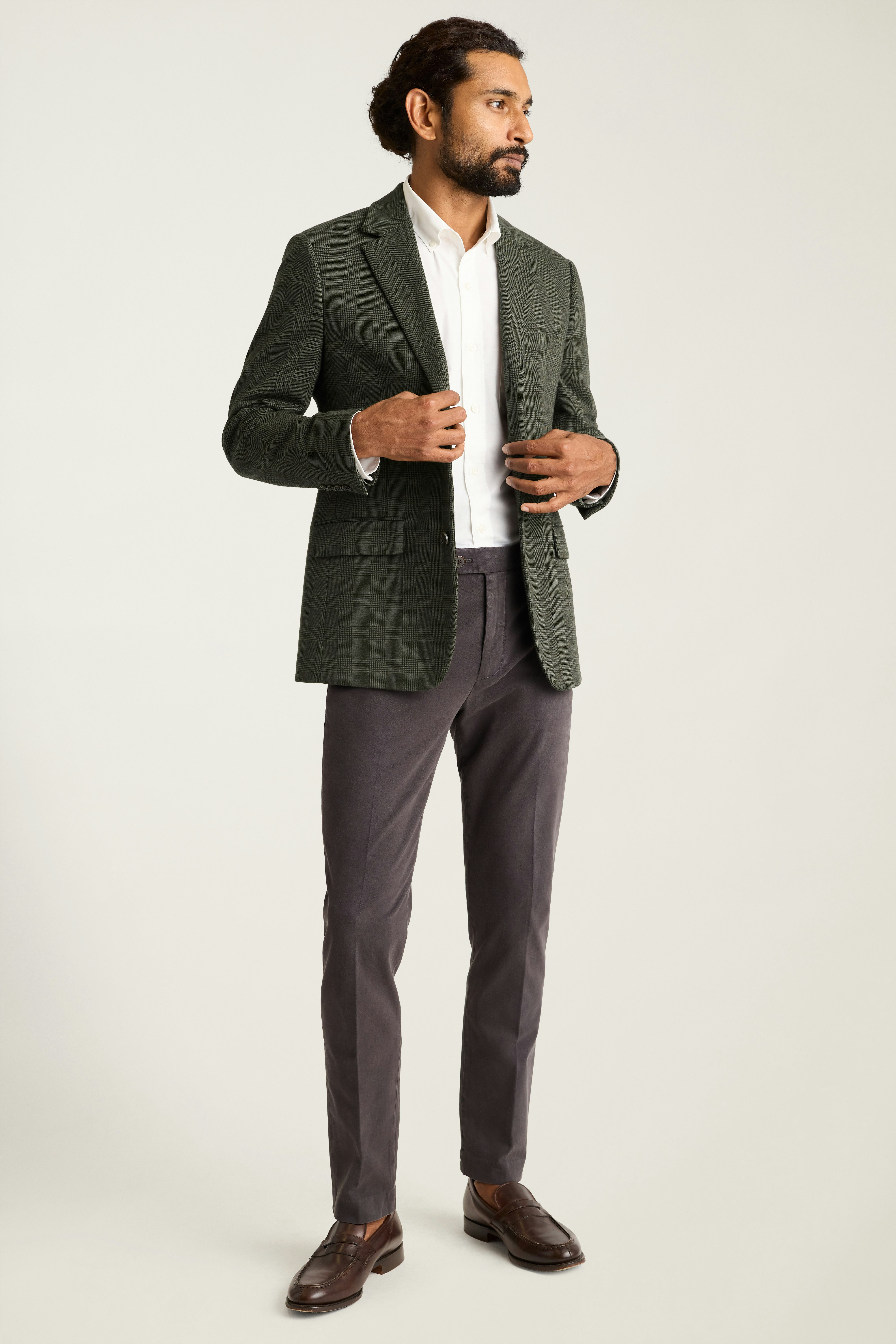 Jetsetter Knit Blazer olive glen plaid