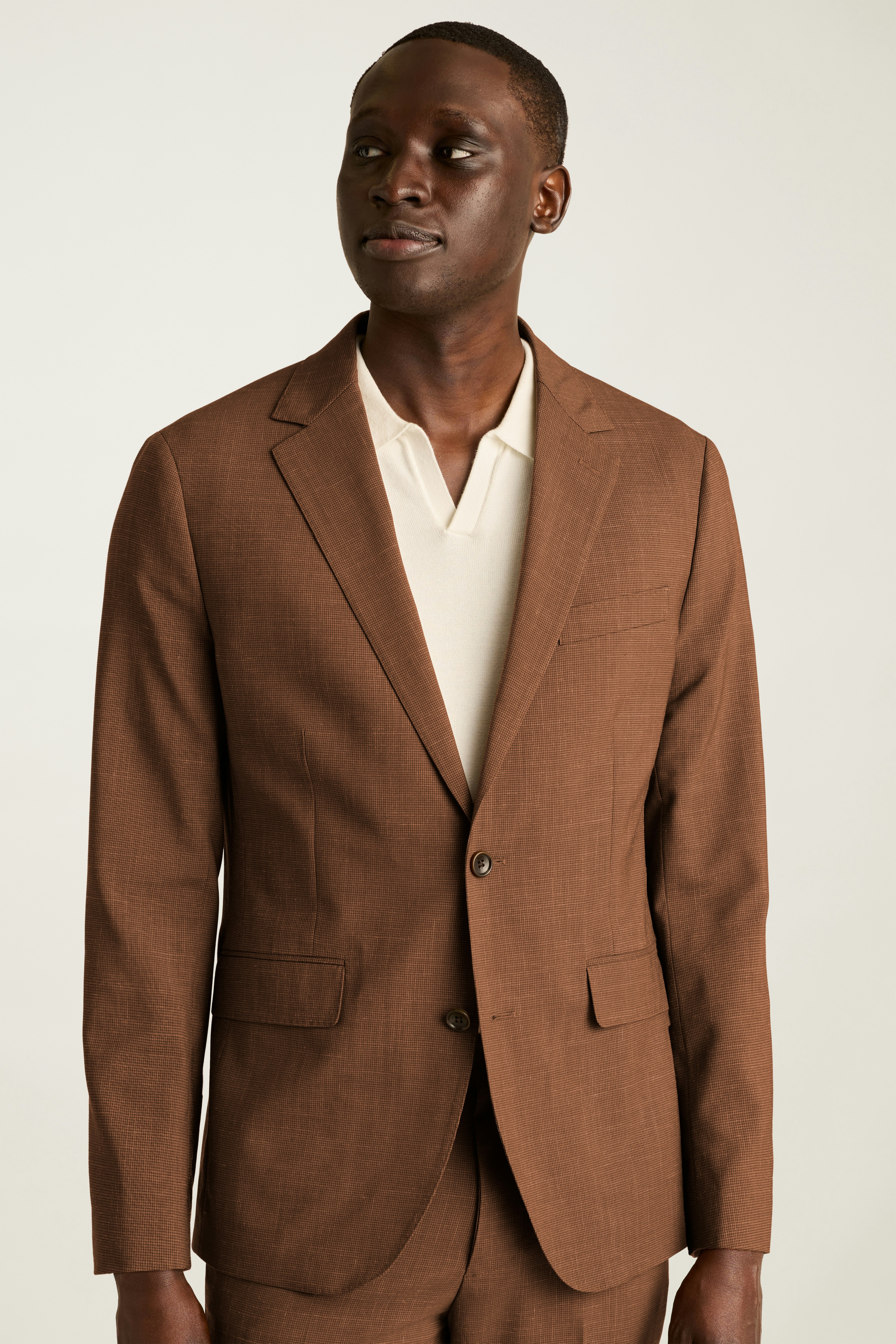 Jetsetter Italian Wool Blazer rust houndstooth