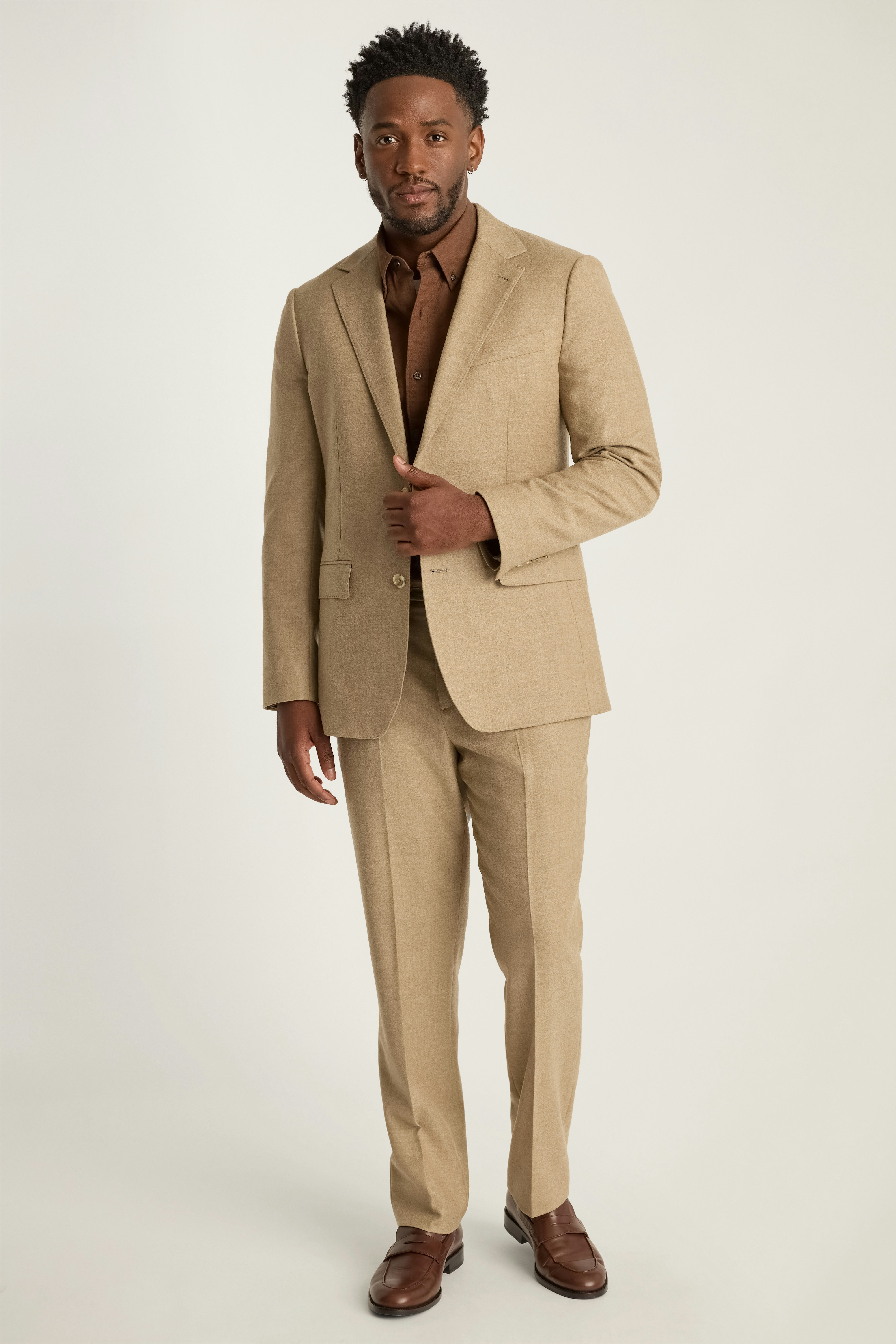 Jetsetter Italian Brushed Wool Blazer sand